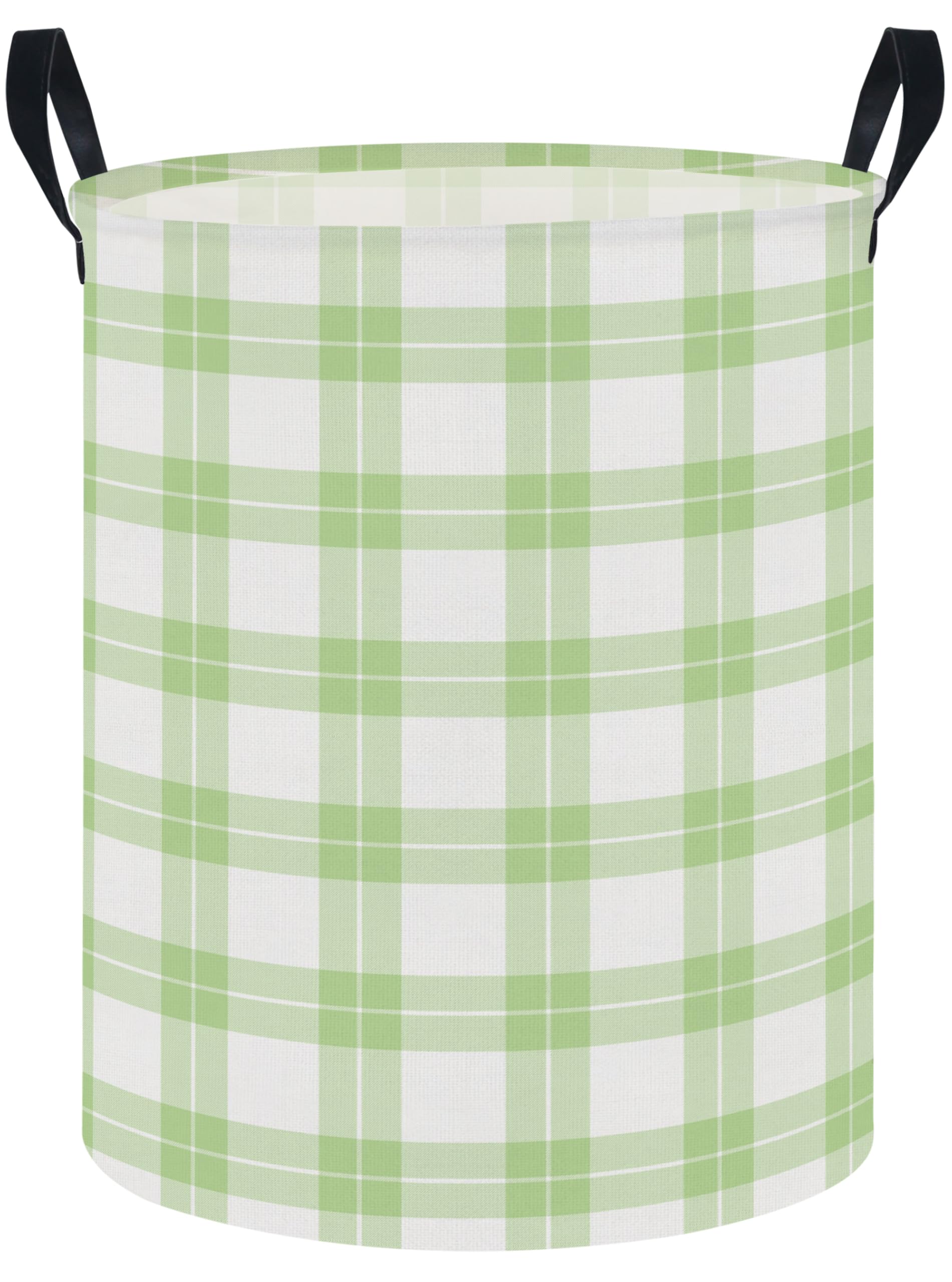 NTAOHAMPER Laundry Hamper, Laundry Basket, Baby Nursery Hamper, Waterproof Storage Bin, Clothes Organizer Basket, Room Decor (Green Plaid)