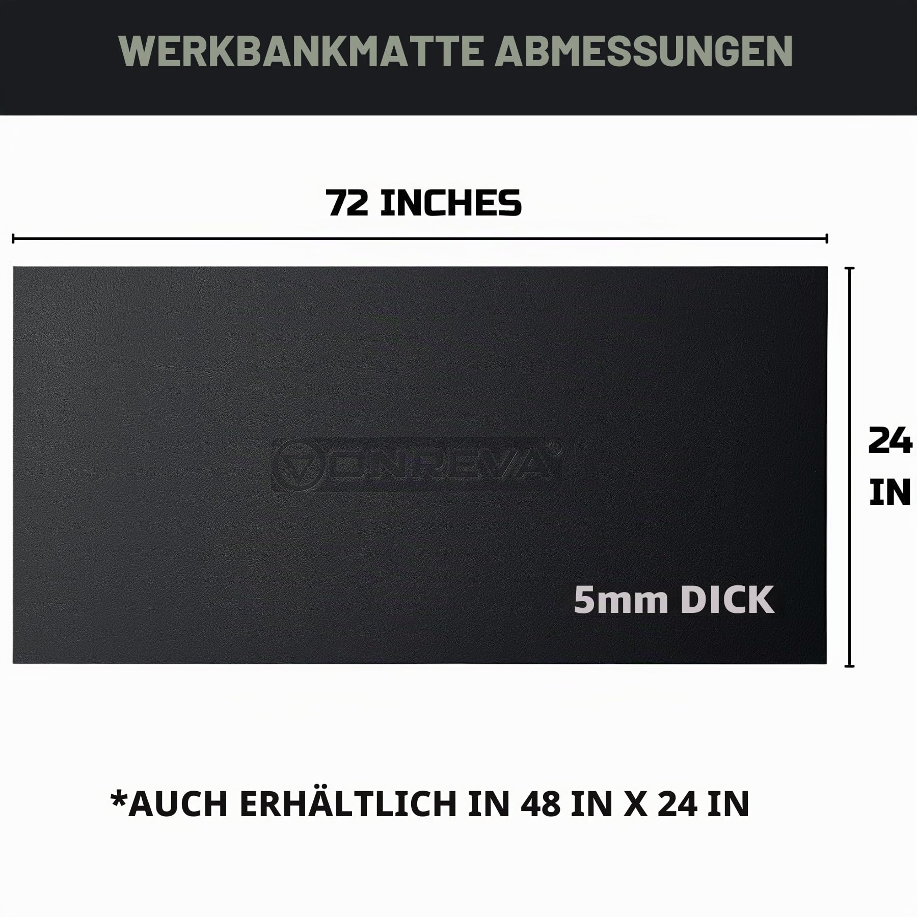 ONREVA Werkbankmatte, 61 x 183 cm, EVA-Gummi-Arbeitsmatte, schützt Ihre Werkbankplatte, robuste Unterlage für Werkzeugkasten, Tisch, Werkzeugstation, Rollschrank, Wagenabdeckung, matt, 183 x 61 cm, 5