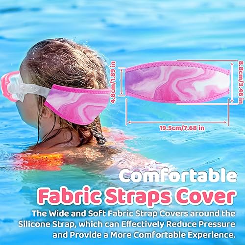 Miniatura 4 de Vvinca Gafas de buceo para niños, máscara de buceo, gafas de natación con cubierta de nariz y correas para niños y jóvenes de 6 a 14 años