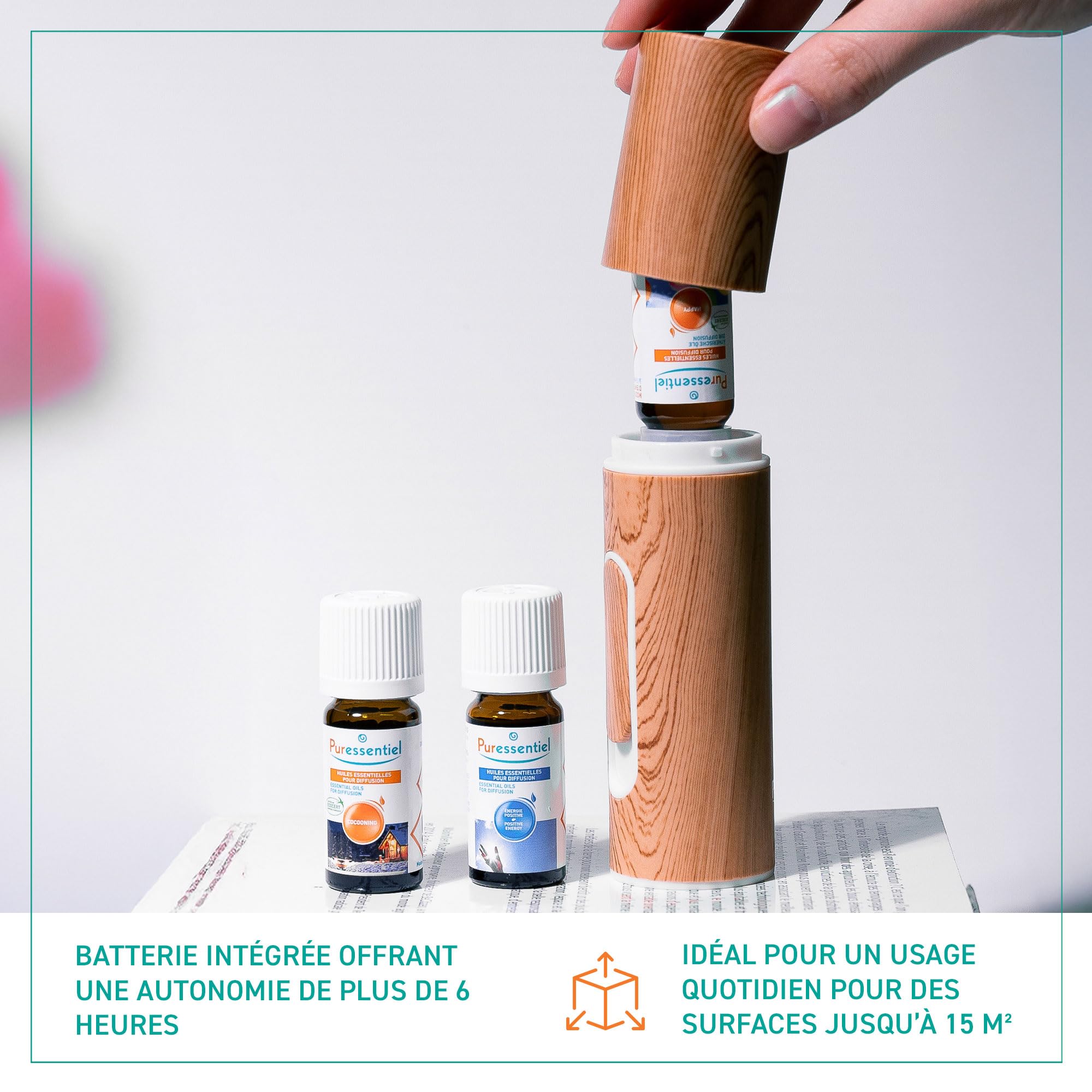 Puressentiel – Diffuseur d’huiles essentielles APLO – Diffusion ultrasonique sans eau – Nomade