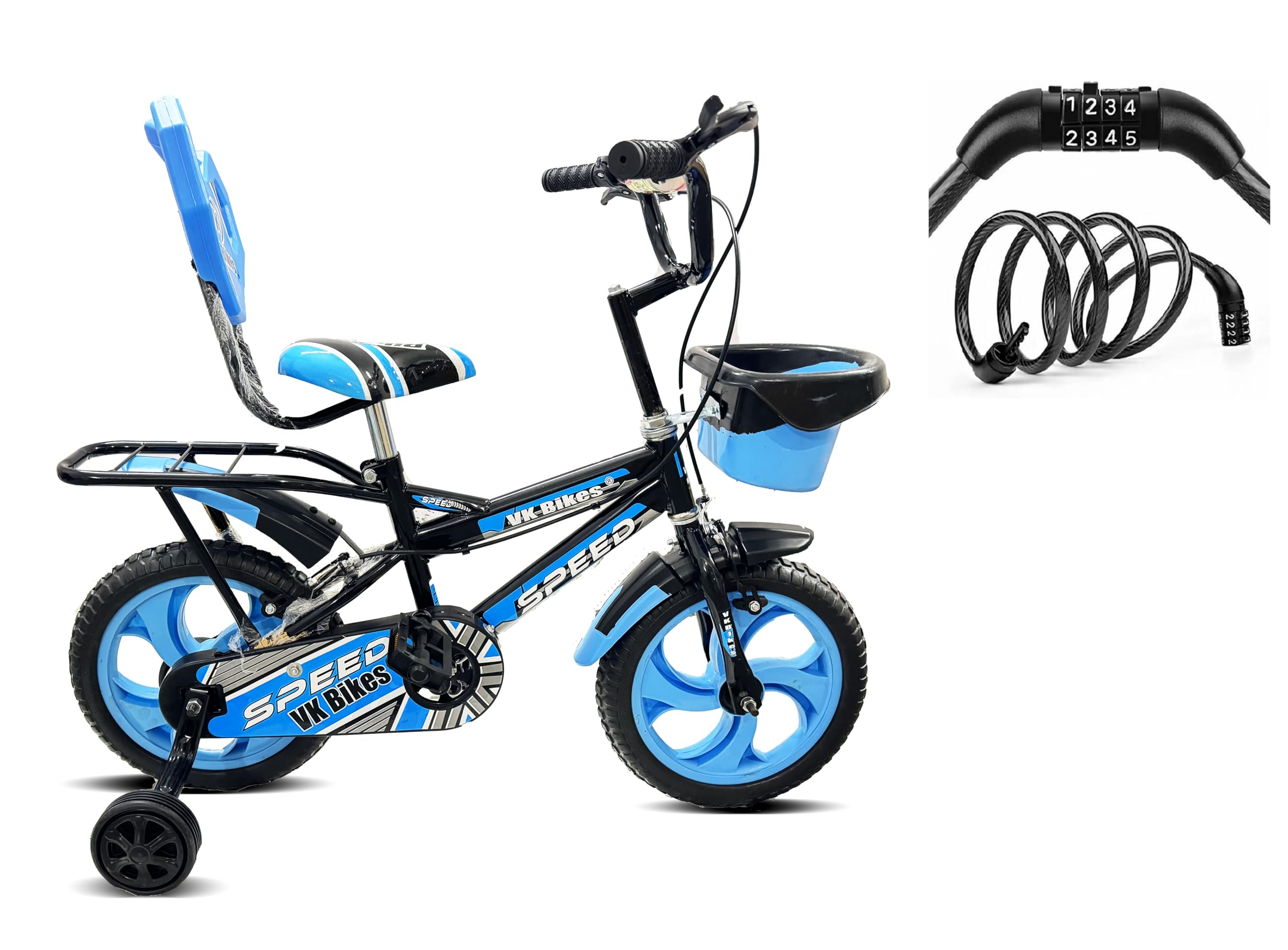 Kaashnic Kids Cycle 14T with Training Wheels (90% Assembled) for Boys and Girls with Cycle Lock (Blue) (B0D134MJPS) Amazon Price History, Amazon Price Tracker