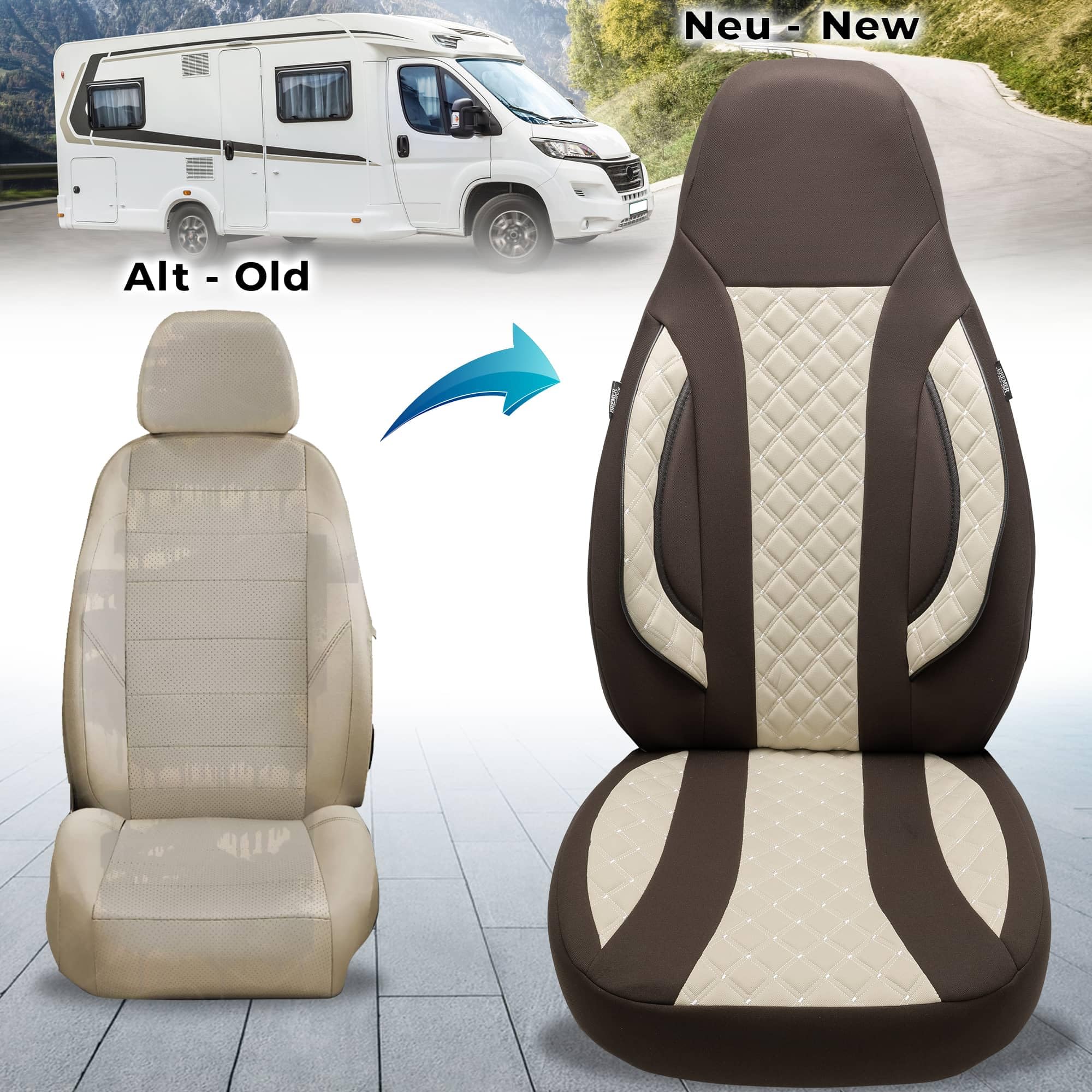 BREMER SITZBEZÜGE Pokrowce na fotele do kampera dla FIAT Ducato Jumper Boxer WPL411