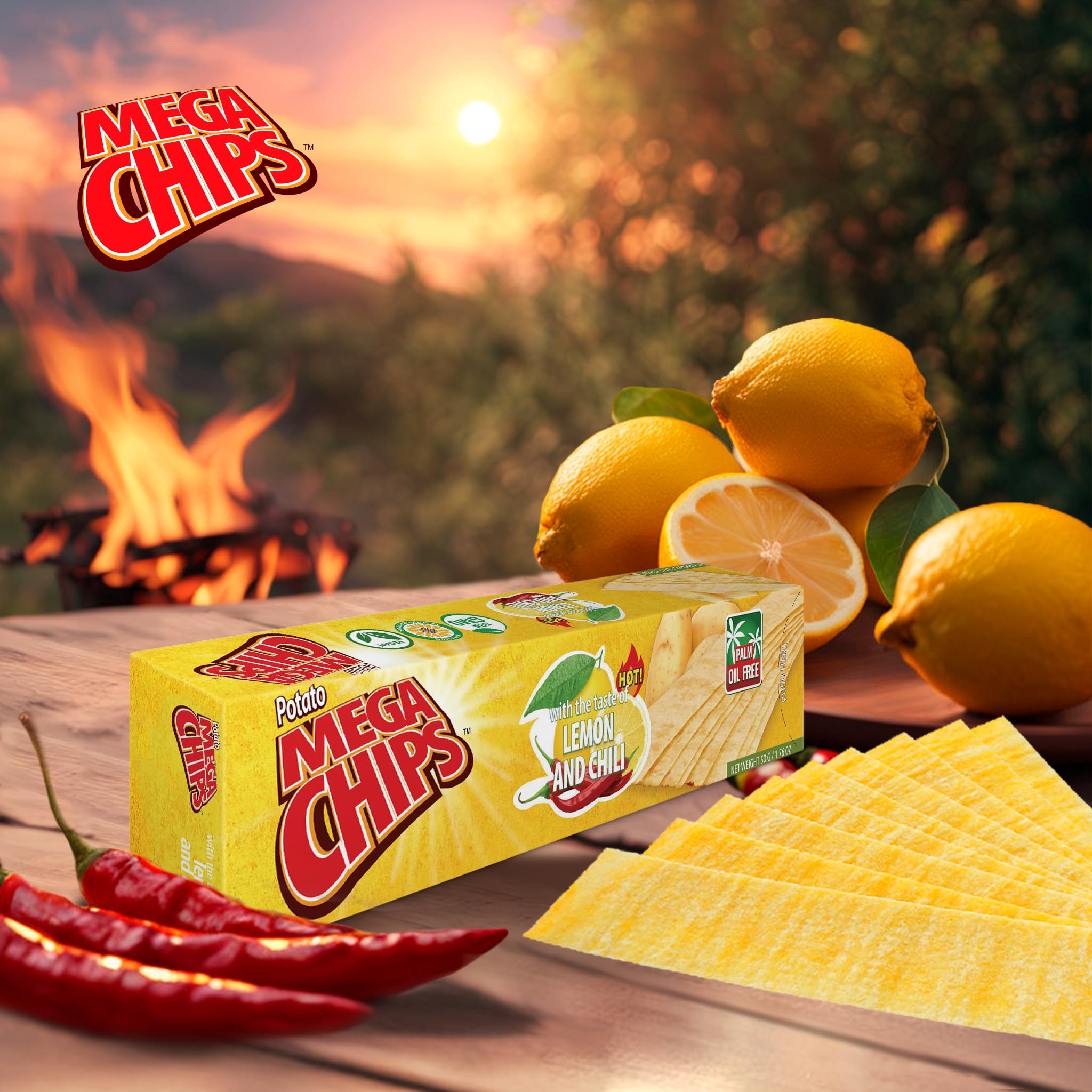 Mega Chips Thai Pepper & Lemon and Chili Flavour Combo - Imported