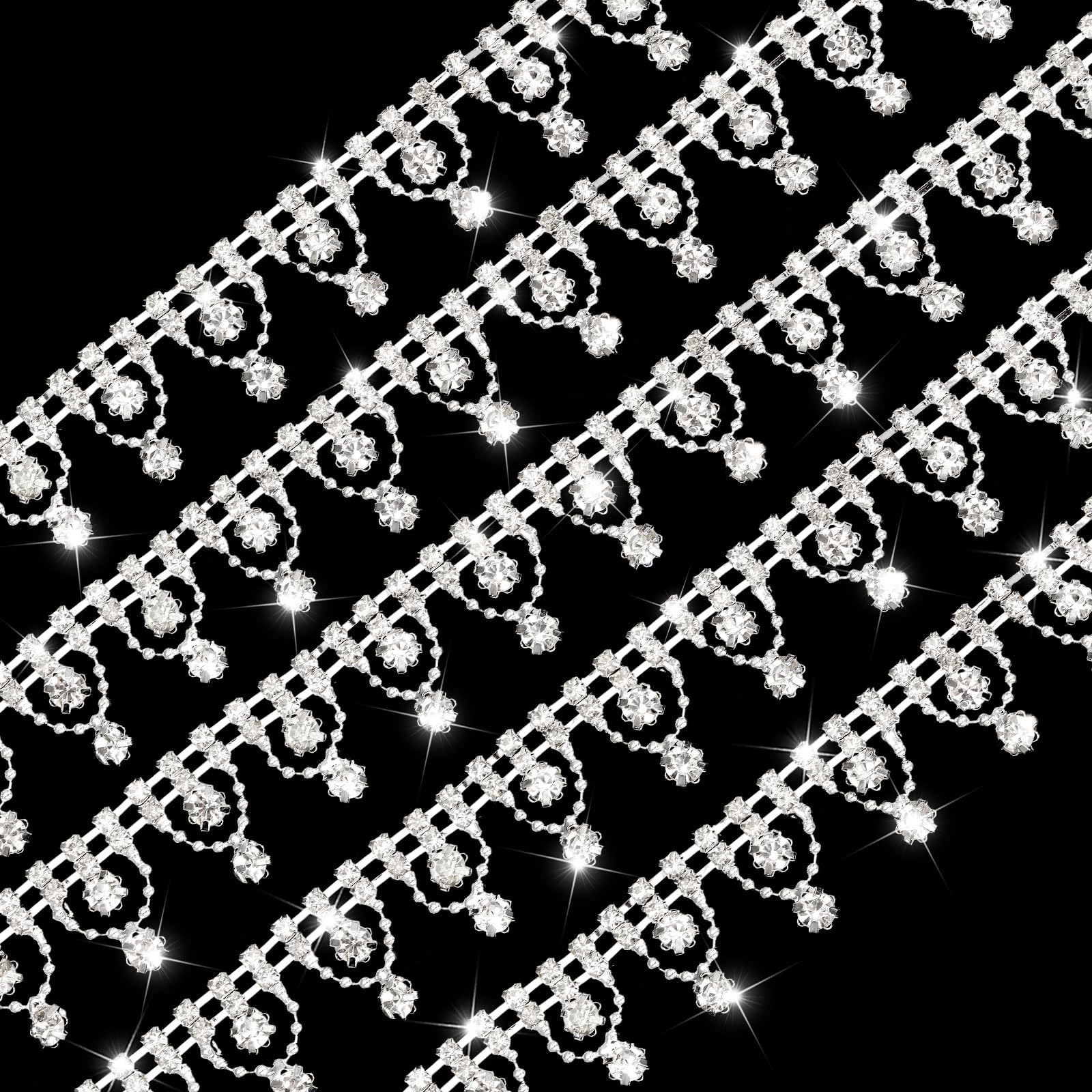 Franges en strass de 2cm ruban pour customiser vos vêtements et accessoires DIY