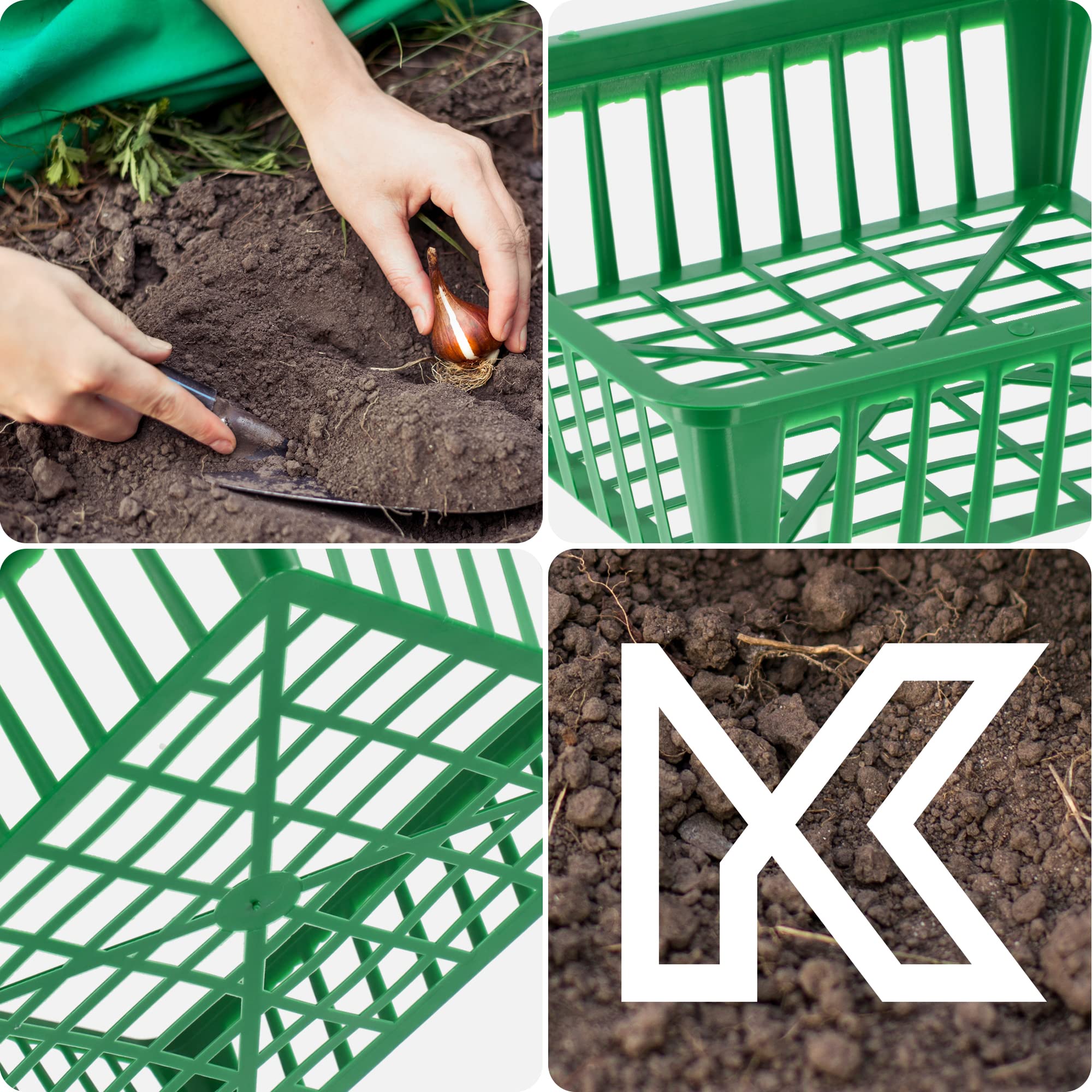 KADAX Cesta de Cultivo para cebollas de Flores, Cesta de Cultivo de plástico, Cuenco de Cultivo para Plantas Vegetales, Cesta de cebollos, Cesta en 2 Formas para (28 x 26 cm, Juego de 10 Unidades)