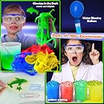 UNGLINGA 100+ Science Lab Experiments Kit for Kids Scientist Toys Gifts | STEM Activities, Chemistry Set, Gemstone, Volcano, Glowing Worms, Fizzy Reaction