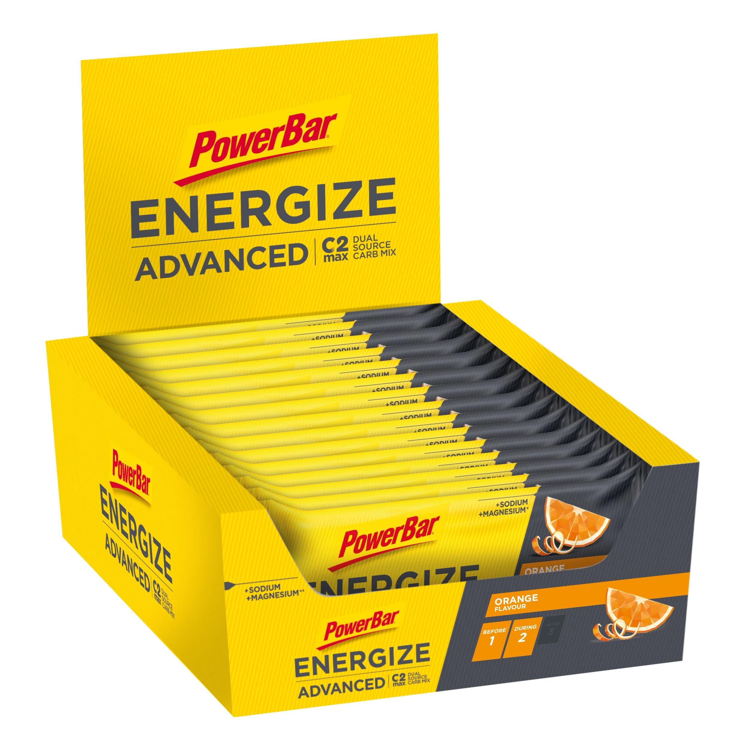 Powerbar - Energize Advanced - Orange - 15x55g - High Carb Energy Bar - Magnesium & Sodium