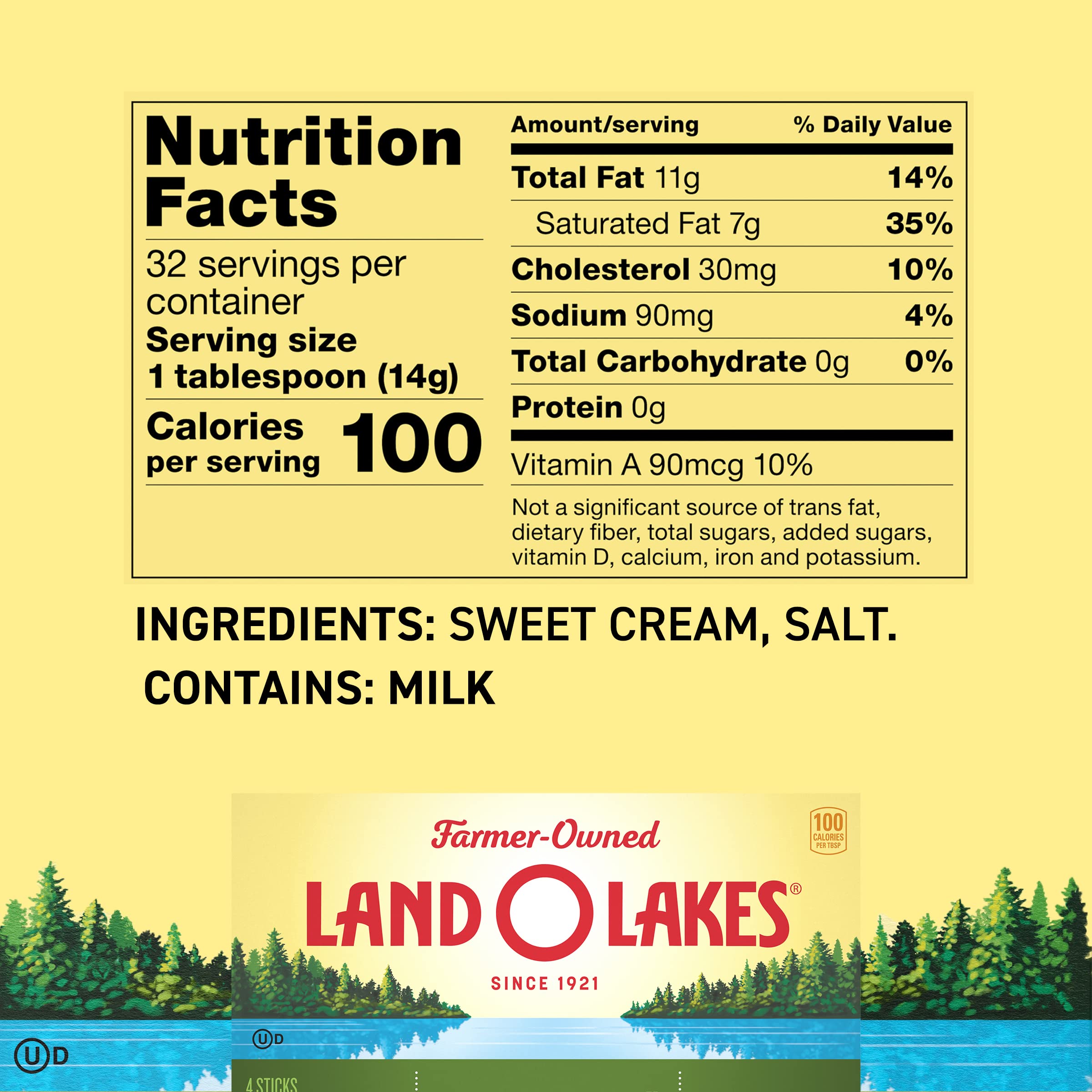 Land O Lakes Salted Butter Made with Sweet Cream and Salt 4 sticks 1 lb pack — view 2
