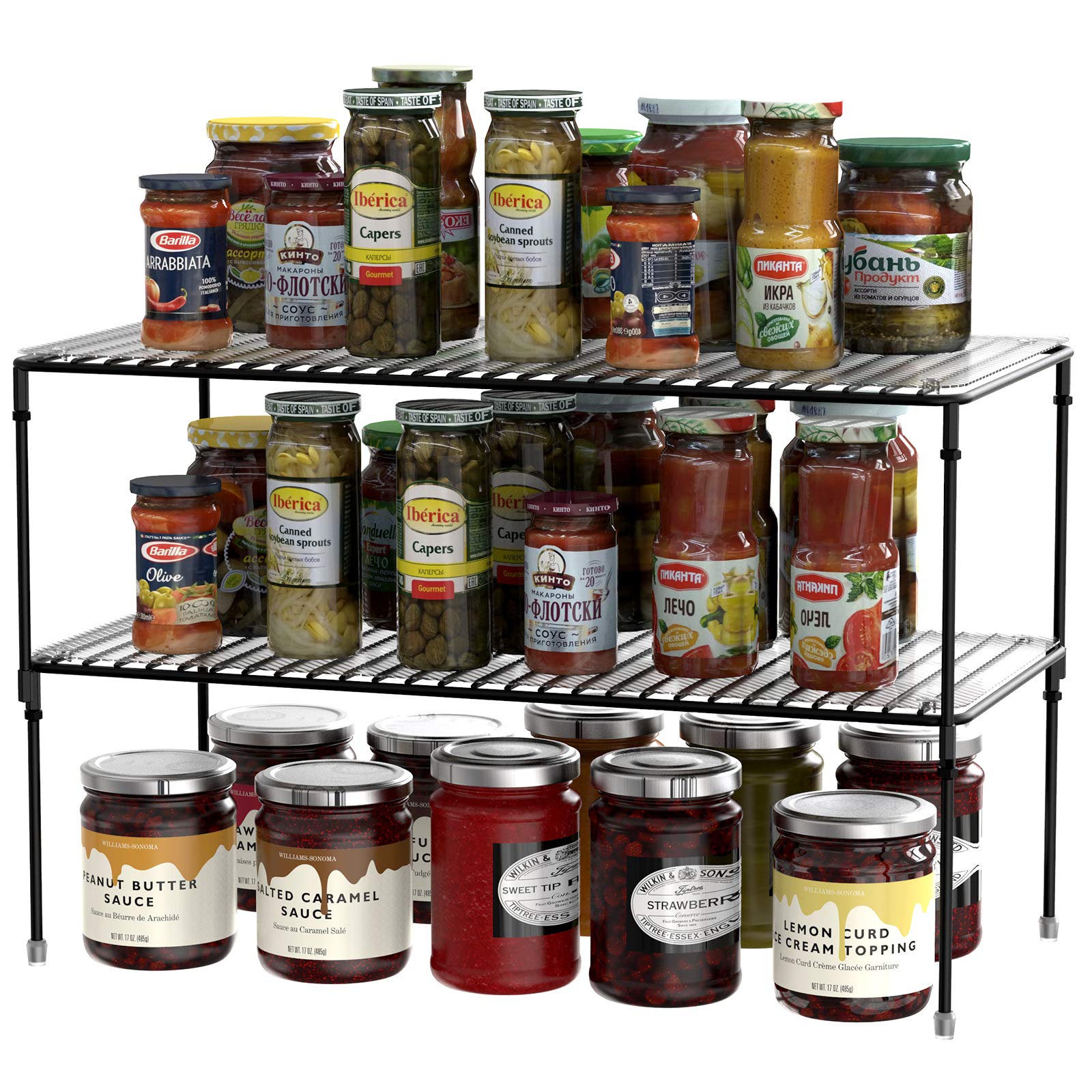 Buy 2 pack storage shelf rack, 4 DIY methods expandable