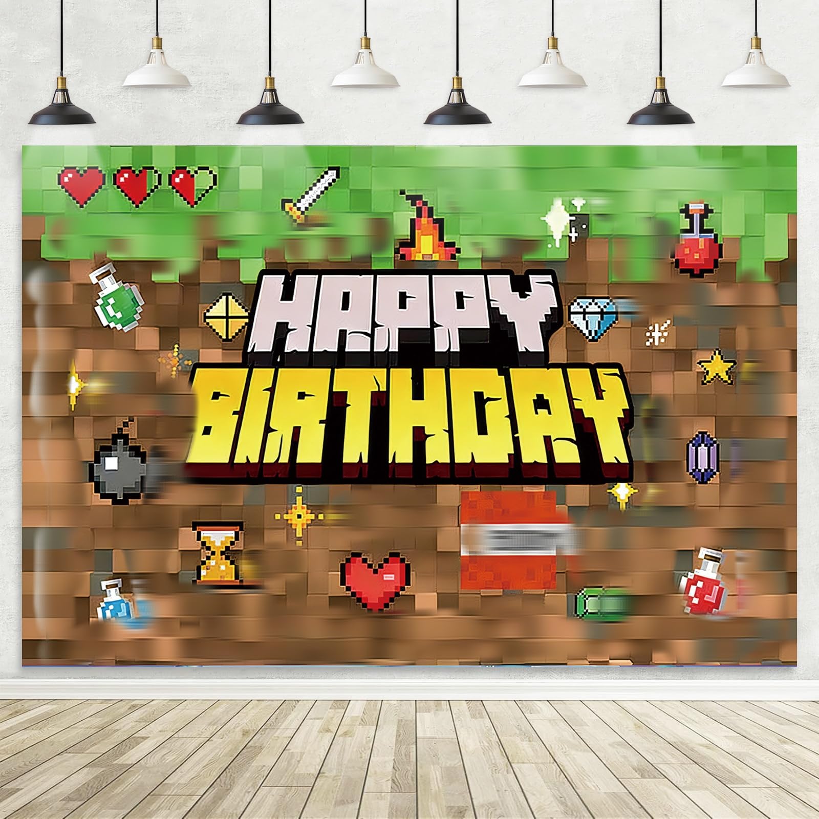 5x3FT Birthday Party Decorations Photography Backdrop, Theme Party Supplies Backdrop, Happy Birthday Banner Background for Kids Boys Girl A — view 4
