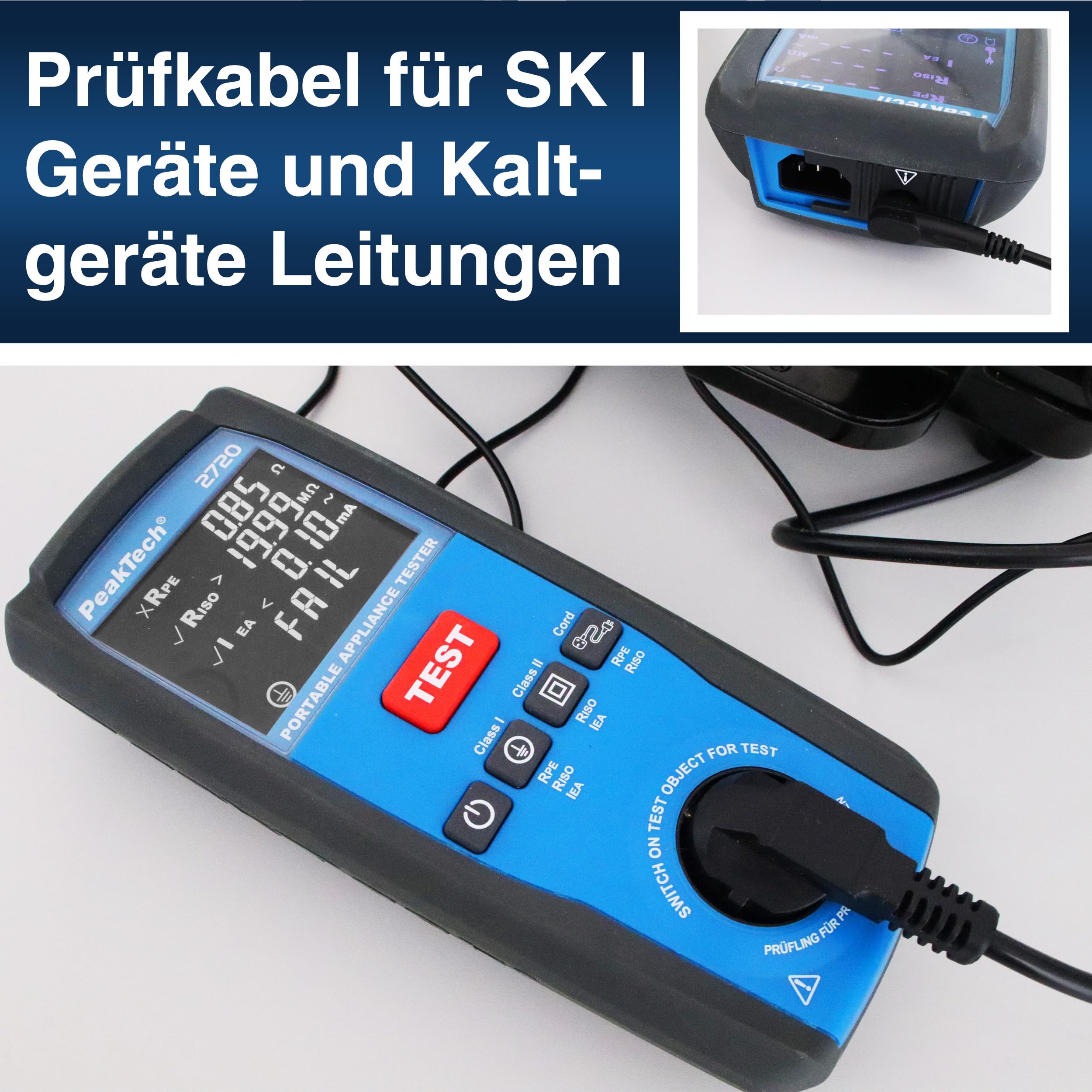 PeakTech 2720 - PAT Gerätetester für ortsveränderliche Geräte