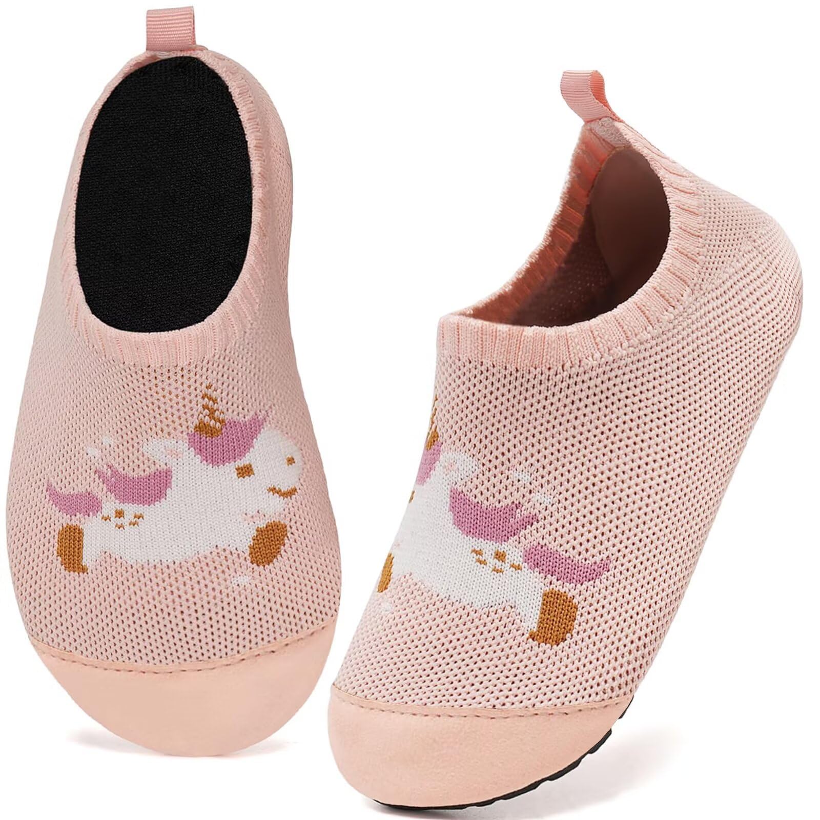 Kyopp Hausschuhe Kinder Junge Mädchen Pantoffeln Atmungsaktive Rutschfest Turnschläppchen Weich Barfussschuhe für Lauflernschuhe Kindergarten Slippers Gr.20-35
