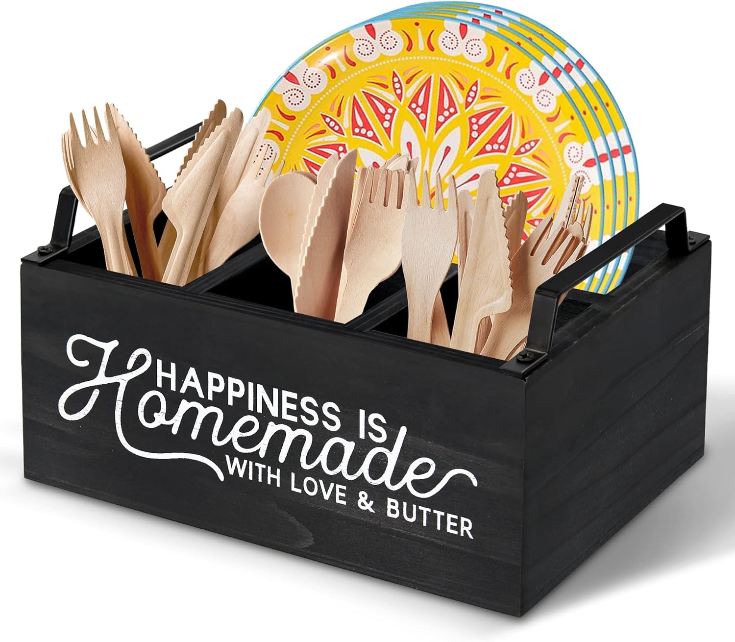 Utensil Holder for Kitchen Counter, Paper Plate Holder