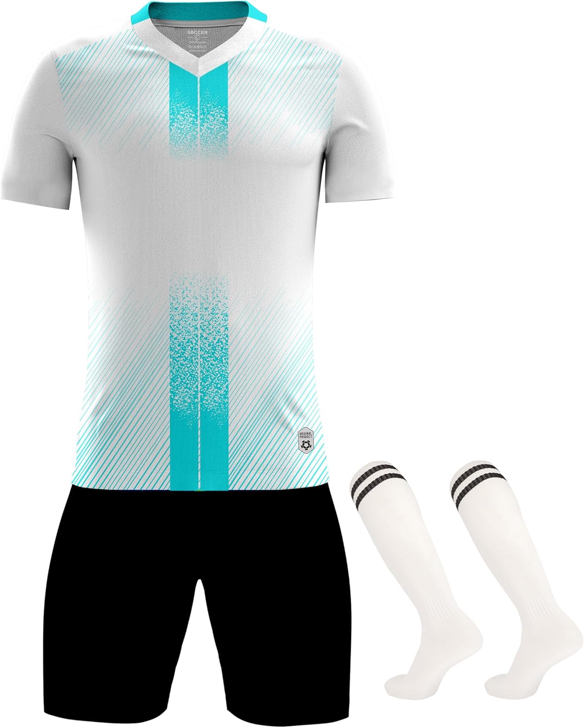 Men's Soccer Jersey and Shorts Quick Dry Youth Team Training Uniform with Socks