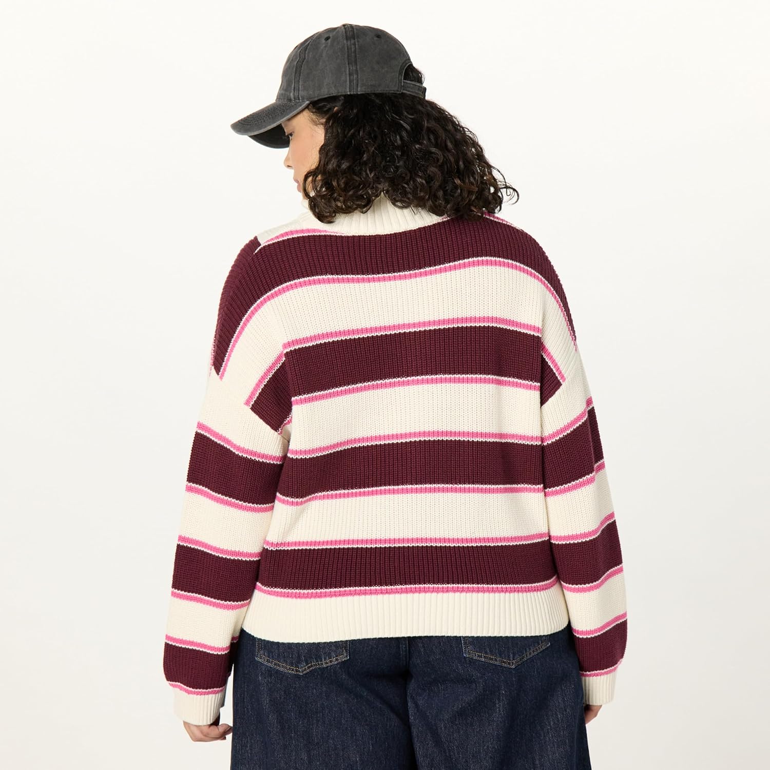The Drop womens Russel Stripe Half Zip Sweater - Image 6