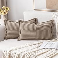 Vista 40 de MIULEE - Juego de 2 fundas de almohada lumbar decorativas para sofá, cama, sala de estar, 12 x 20 pulgadas, beige, bohemio, acento, almohadas