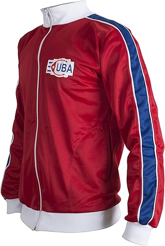 Vista 5 de JL SPORT Chándal de fútbol retro con cremallera para hombre de Cuba 1980