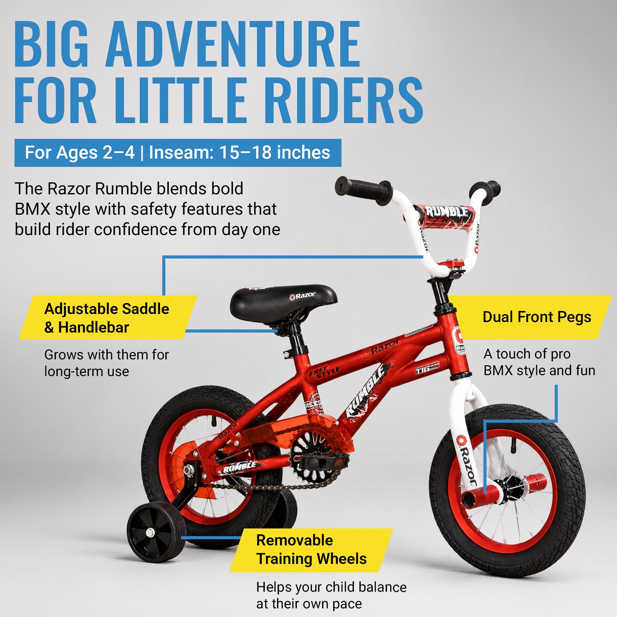 Amazon.com : Razor Kid's Bike - 12 Inch BMX Air Tires - Bicycle