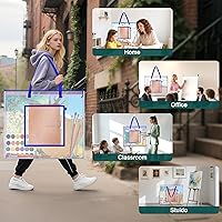 Vista 2 de Bolsa grande de almacenamiento para pósteres, bolsa de arte de 25 x 19 pulgadas con bolsillo para póster, alfombrillas de corte, álbum de recortes