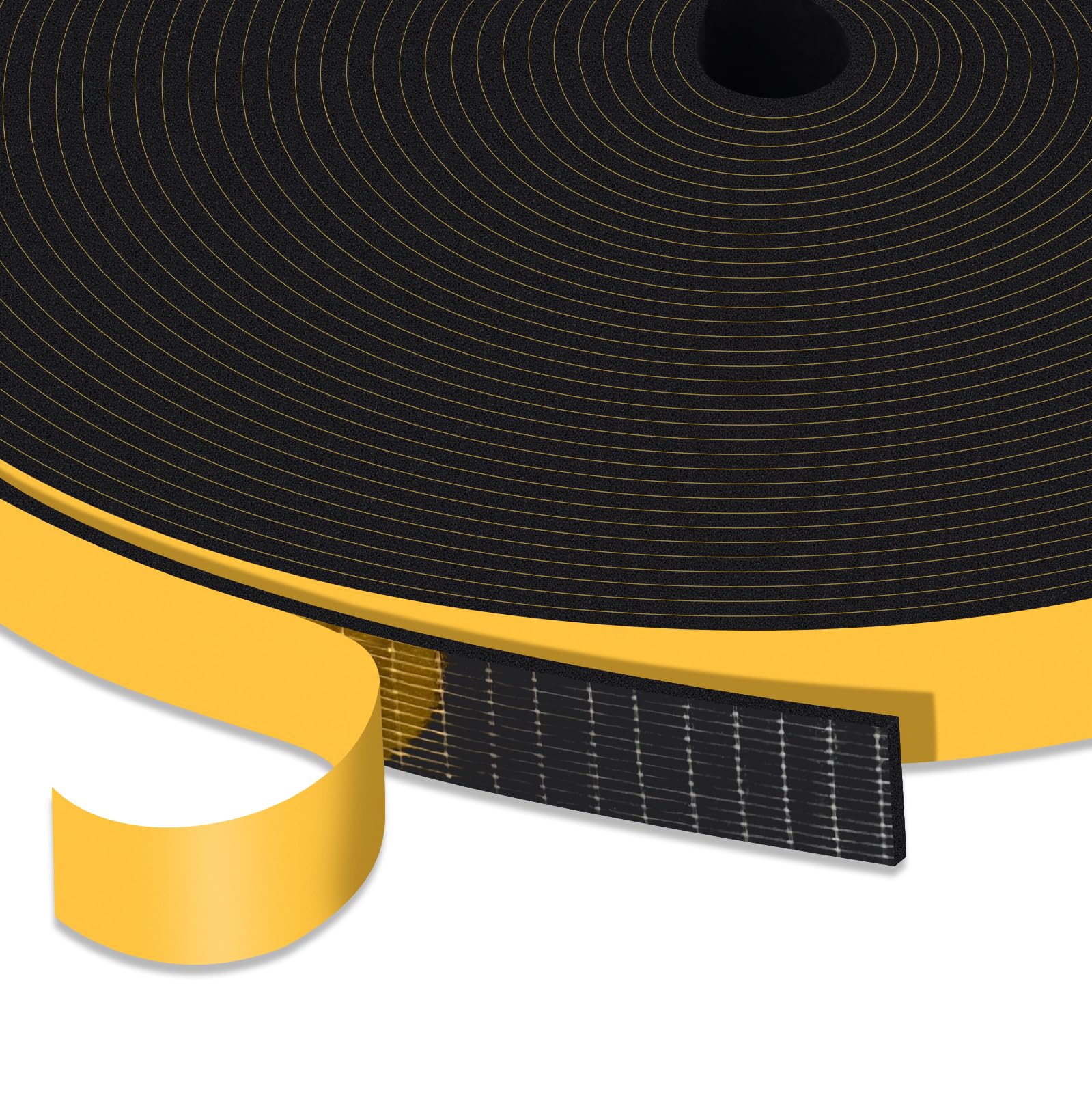 YIMIKI Adhesive Window Door Draught Excluder Weather Stripping 12mm(W) x 1.5mm(T) Foam Tape Weatherstrips,Seal Gasket for Speaker, Door Insulation, Soundproof, Rattle, 1 Roll, 10M