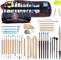 Kit Profissional de Ferramentas de Esculpir 43 peças kit Ceramica Fria com Esponja Artística e Escultura de Argila para Escultura em Cerâmica Fria, Modelagem de Artesanato