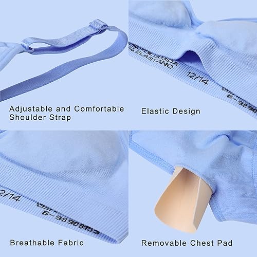 Miniatura 4 de HIVOF Sujetador camisola cómodo para niñas con correas finas ajustables, paquete de 5