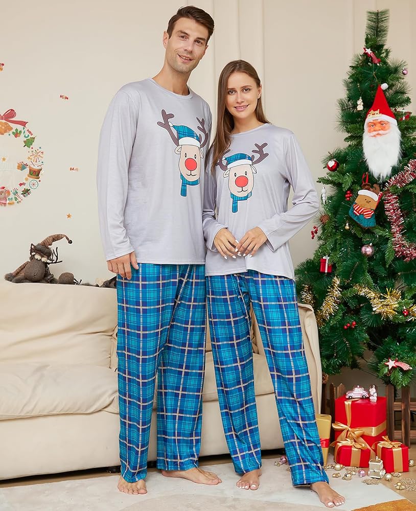 Pigiama Natalizio Famiglia Coordinato | Set Top E Pantaloni Con Motivi Festivi | Per Adulti E Bambini - Foto 2