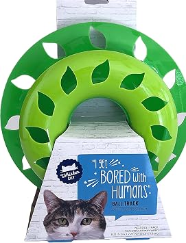 Ball Track Cat Toy. One Track, One Ball 8.23 Inches Diameter x 2.25 Inches H 20.9 x 5.7 cm