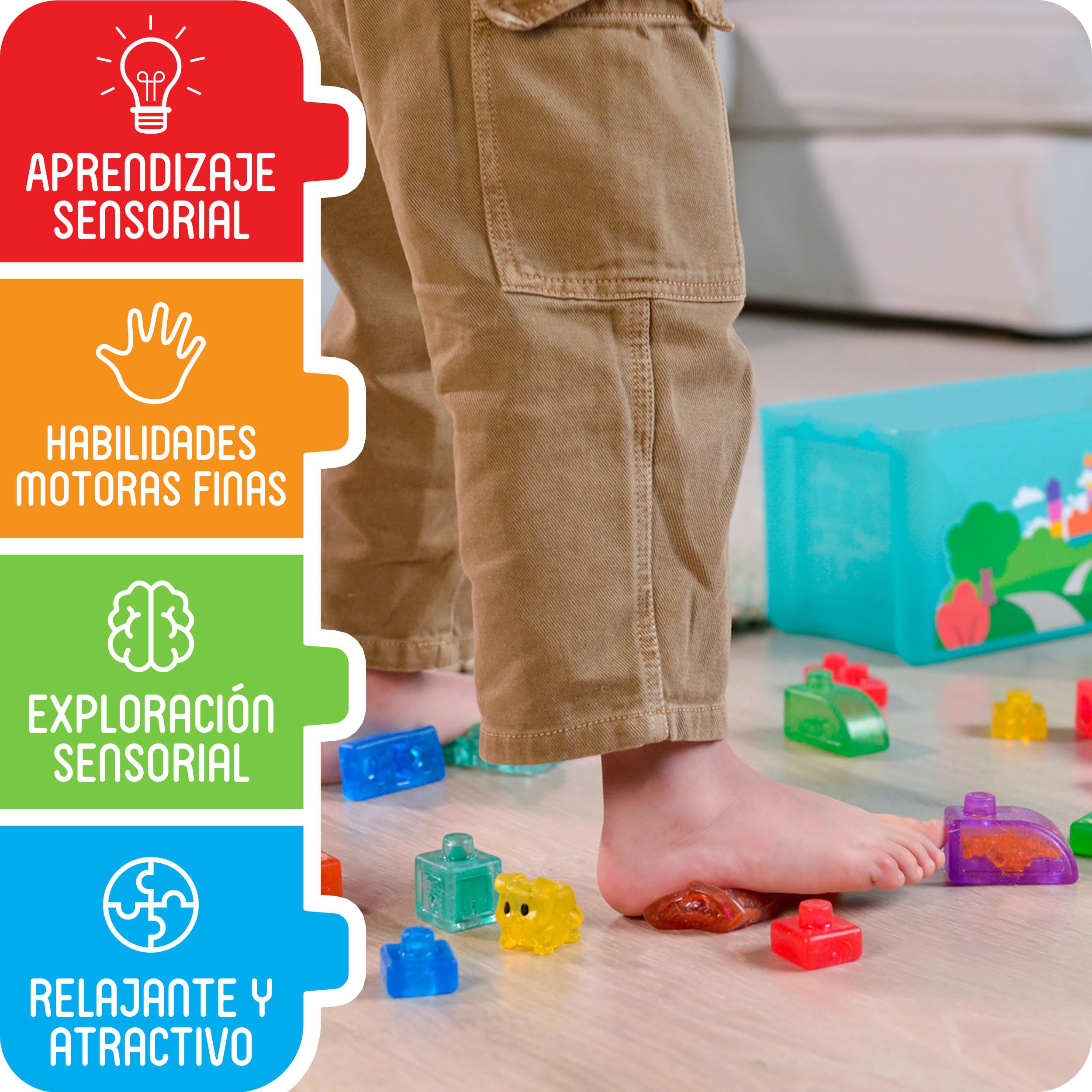 Jelly Blox - My Pets and Me - 20 Bloques de Construcción Táctiles de Formas Diferentes y con Animales - Juego de Construcción para Niños desde 2 Años - Bloques Extensibles, Flexibles - Motricidad Fina