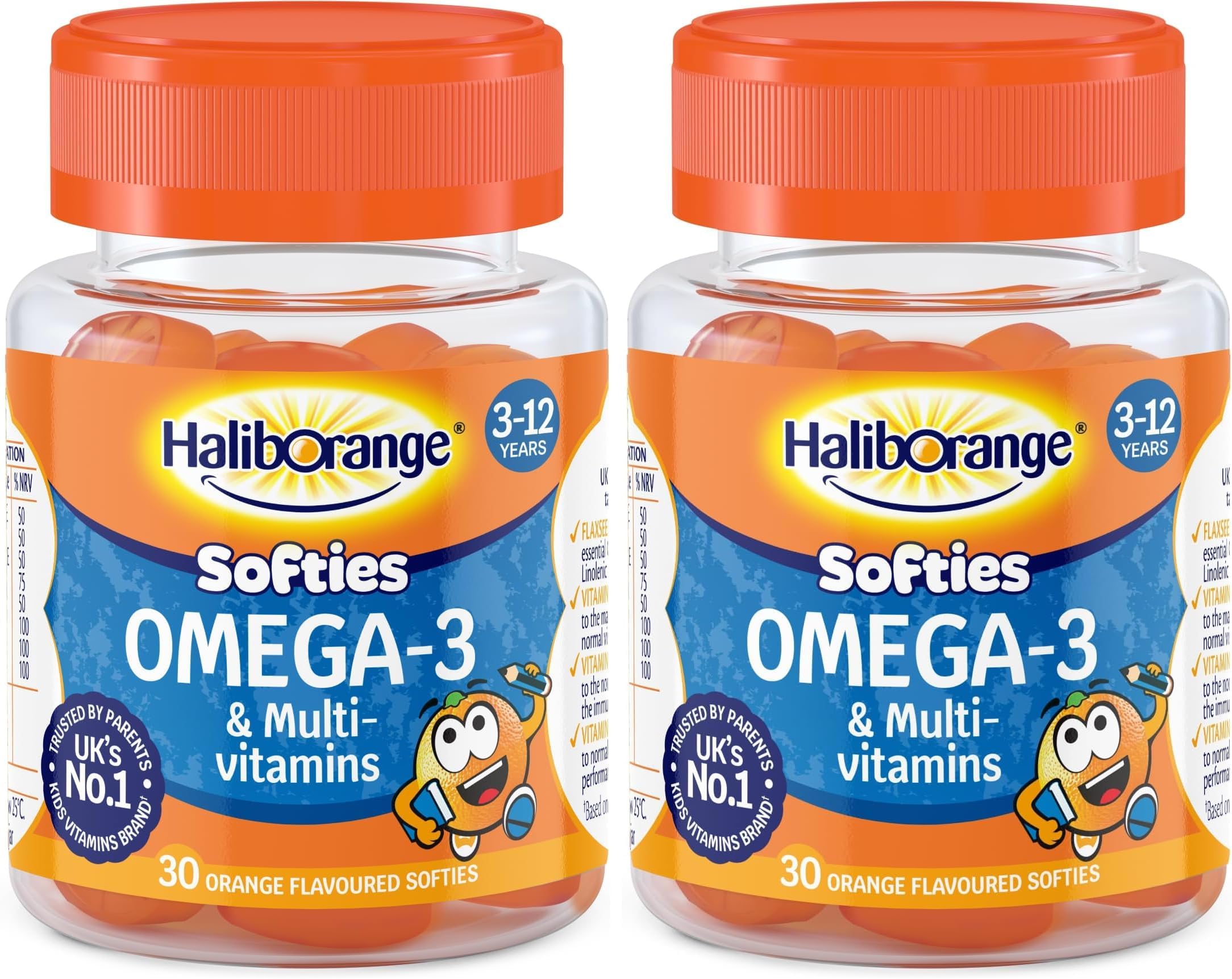 Omega-3 and Multivitamins 30 Orange Flavour Softies (Pack of 2)
