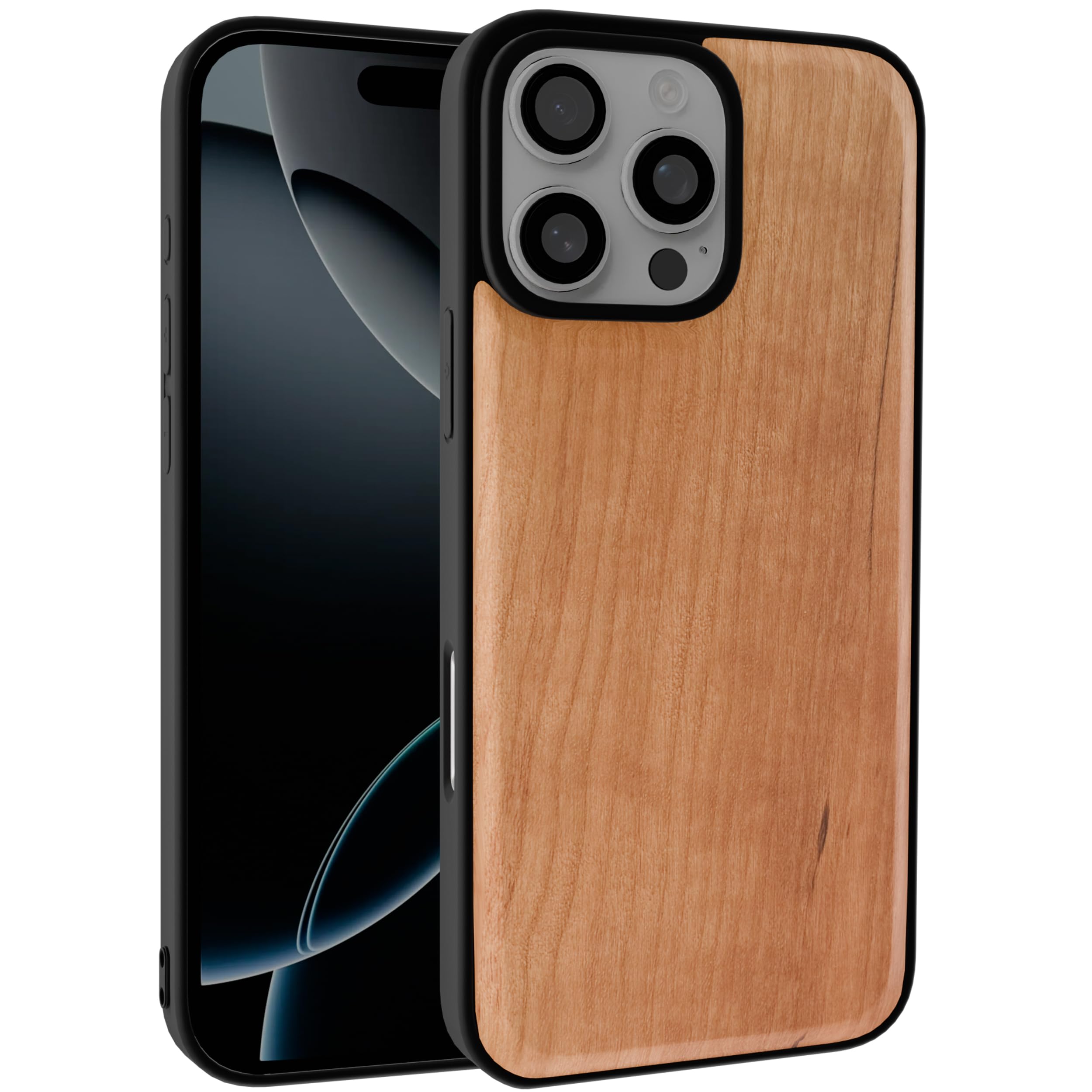 GTElectro Holz-Hülle Für IPhone 16e In Walnuss-Optik – Schlank, Stoßfest Mit TPU-Rahmen & Kabellos Ladefähig