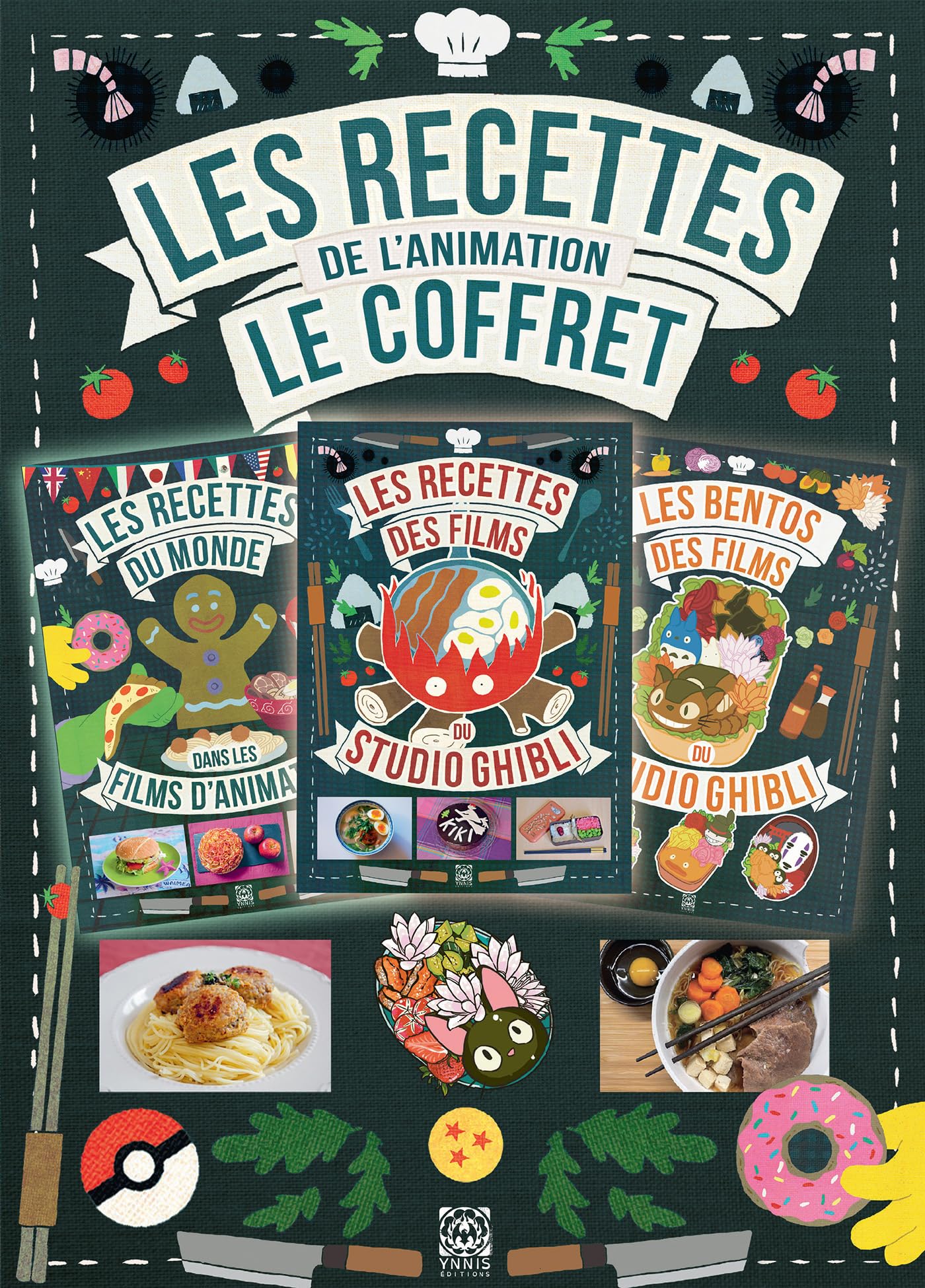 Le coffret les recettes de l'animation: Coffret en 3 volumes : Les recettes du monde dans les films d'animation ; Les bentos des films du studio Ghibli ; Les recettes des films du studio Ghibli