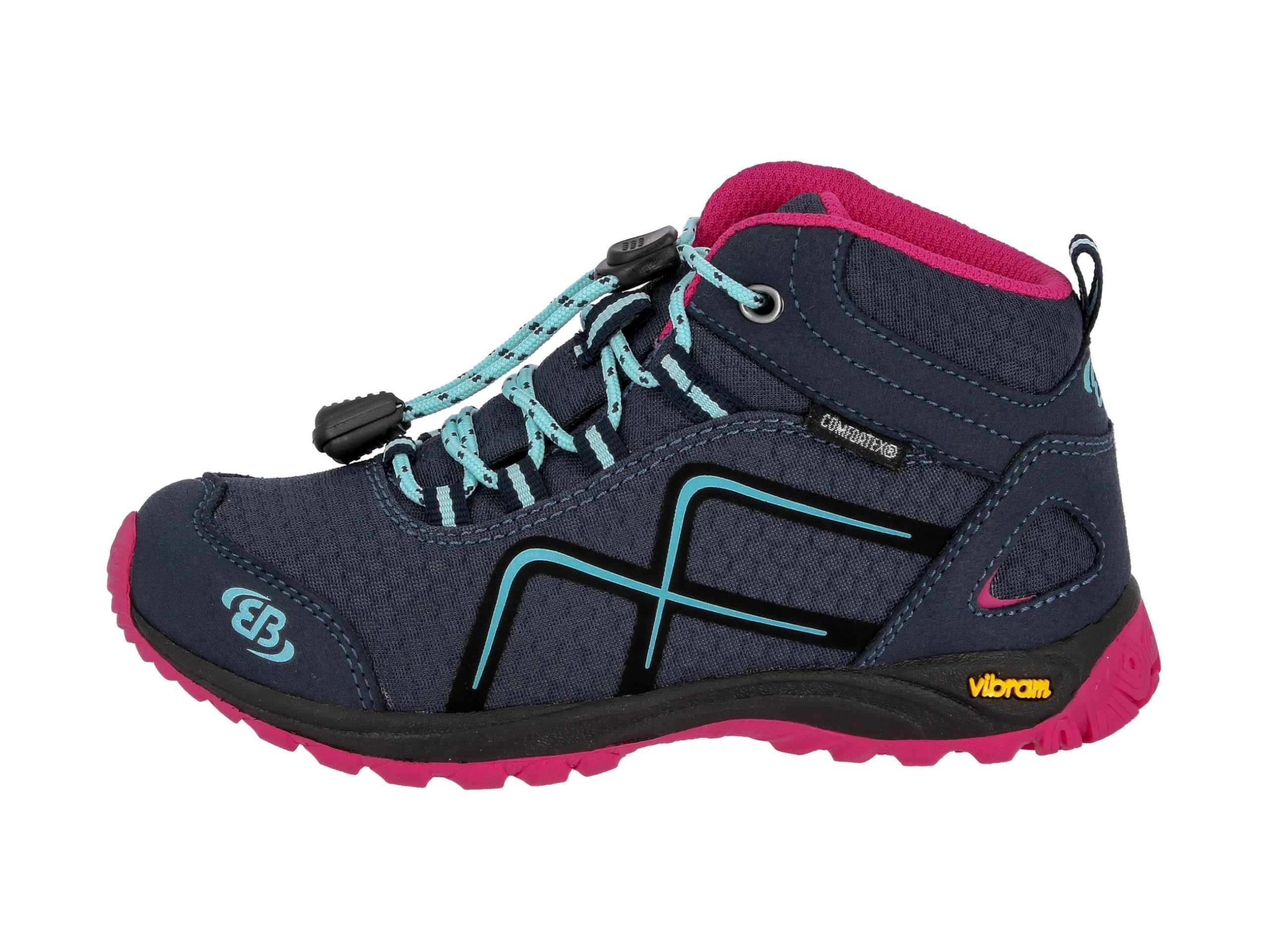 Brütting Guide High Kinder Trekking- & Wanderstiefel, Marine Pink Türkis, 30 EU