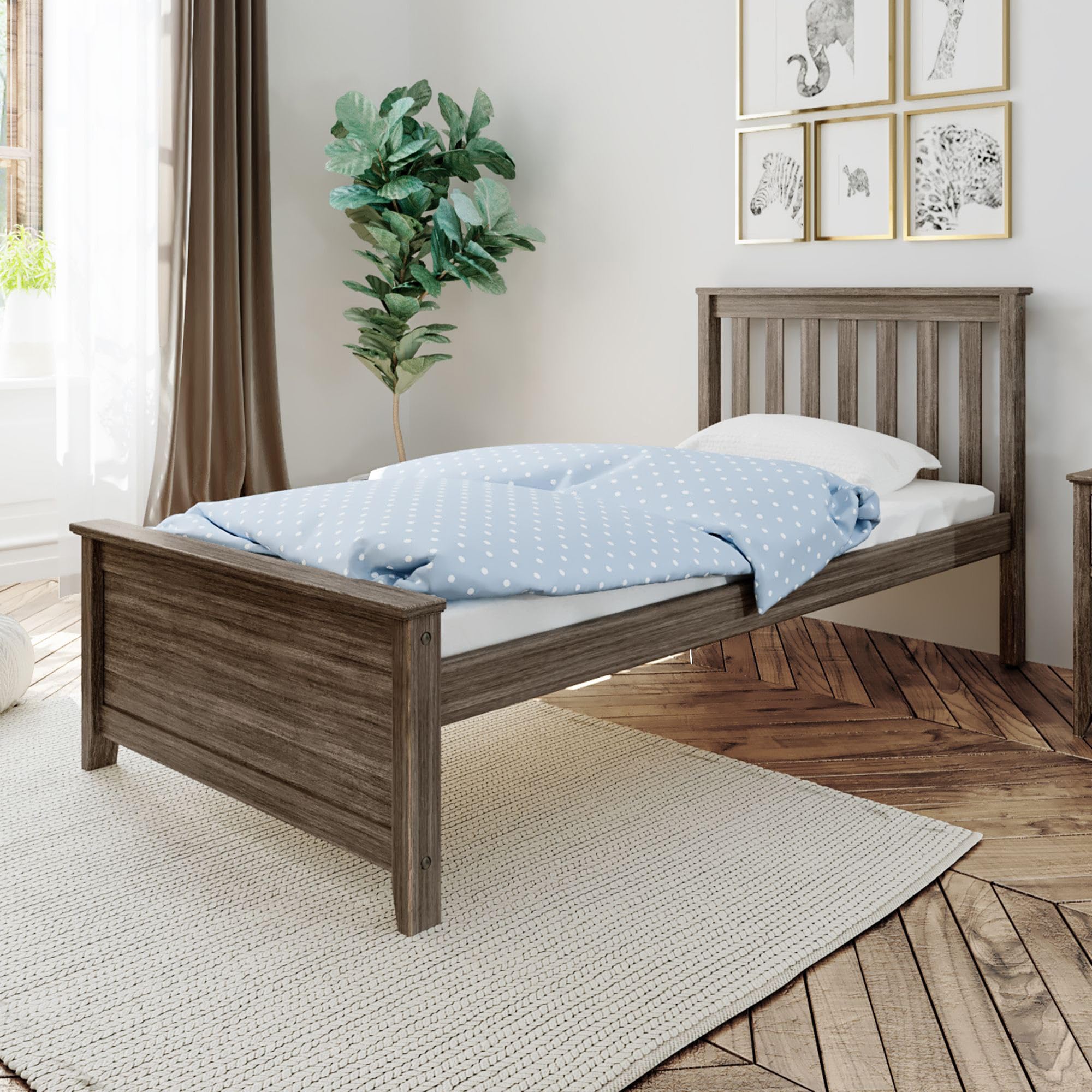 Amazon.com: Max & Lily Twin Bed Frame with Slatted Headboard