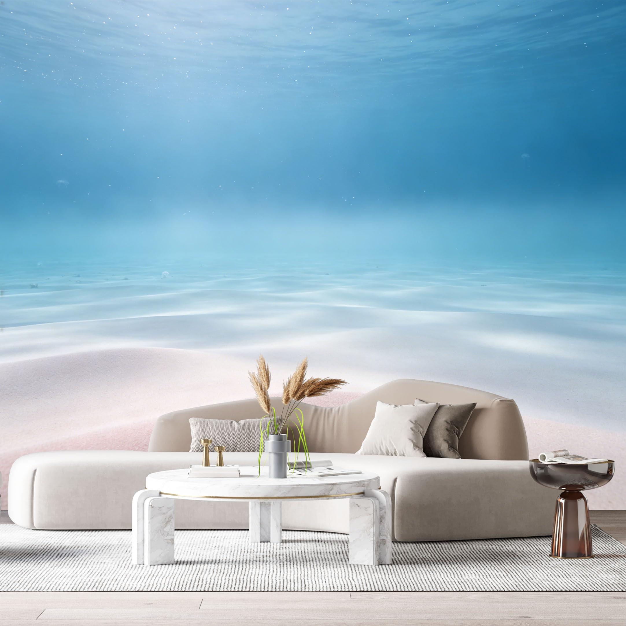 Custom Size Wall Murals Ocean Marine Minimalist Underwater Sand Seascape SelfAdhesiveWall Fabric Removable Wallpaper Wall Decor for Living Room Bedroom Bathroom