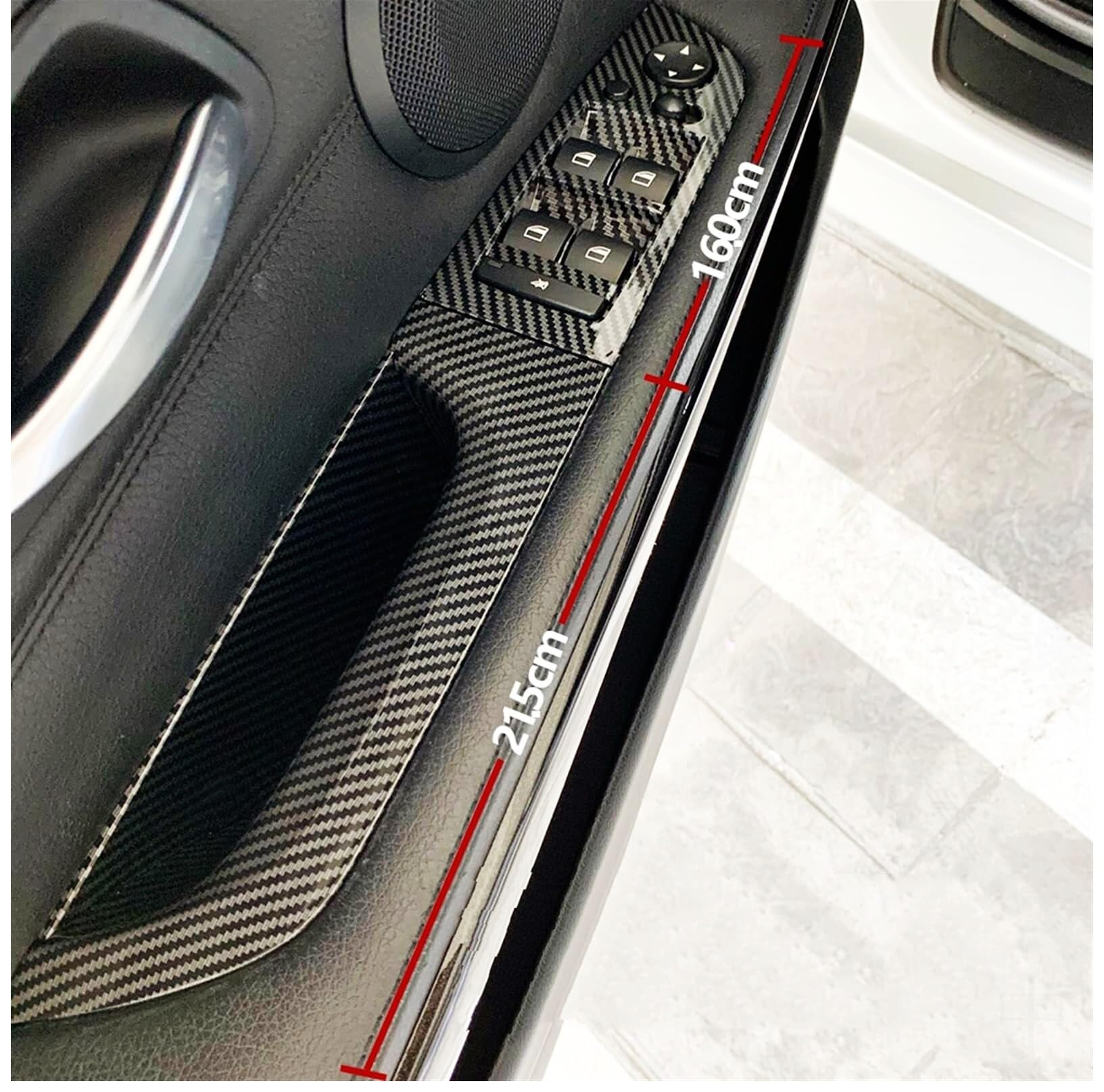 Sostituzione Maniglia Interna Portiera Set di maniglie per porta con finitura effetto fibra carbonio Per BMW Serie 3 E90 E91 2005-2013