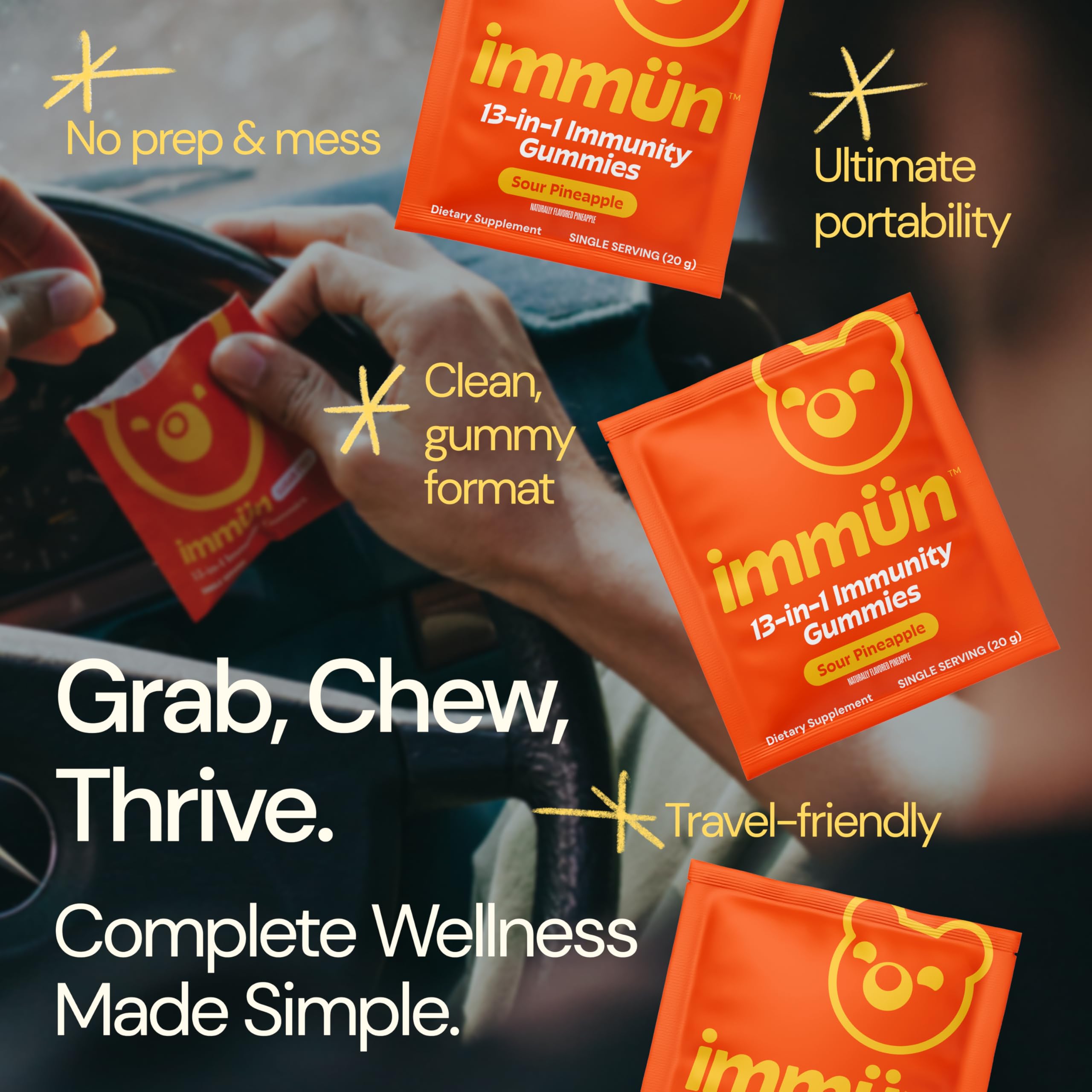Grüns Immun Immunity Gummies with Vitamin C, Daily Immune Support, 28 ct — Amazon image 7