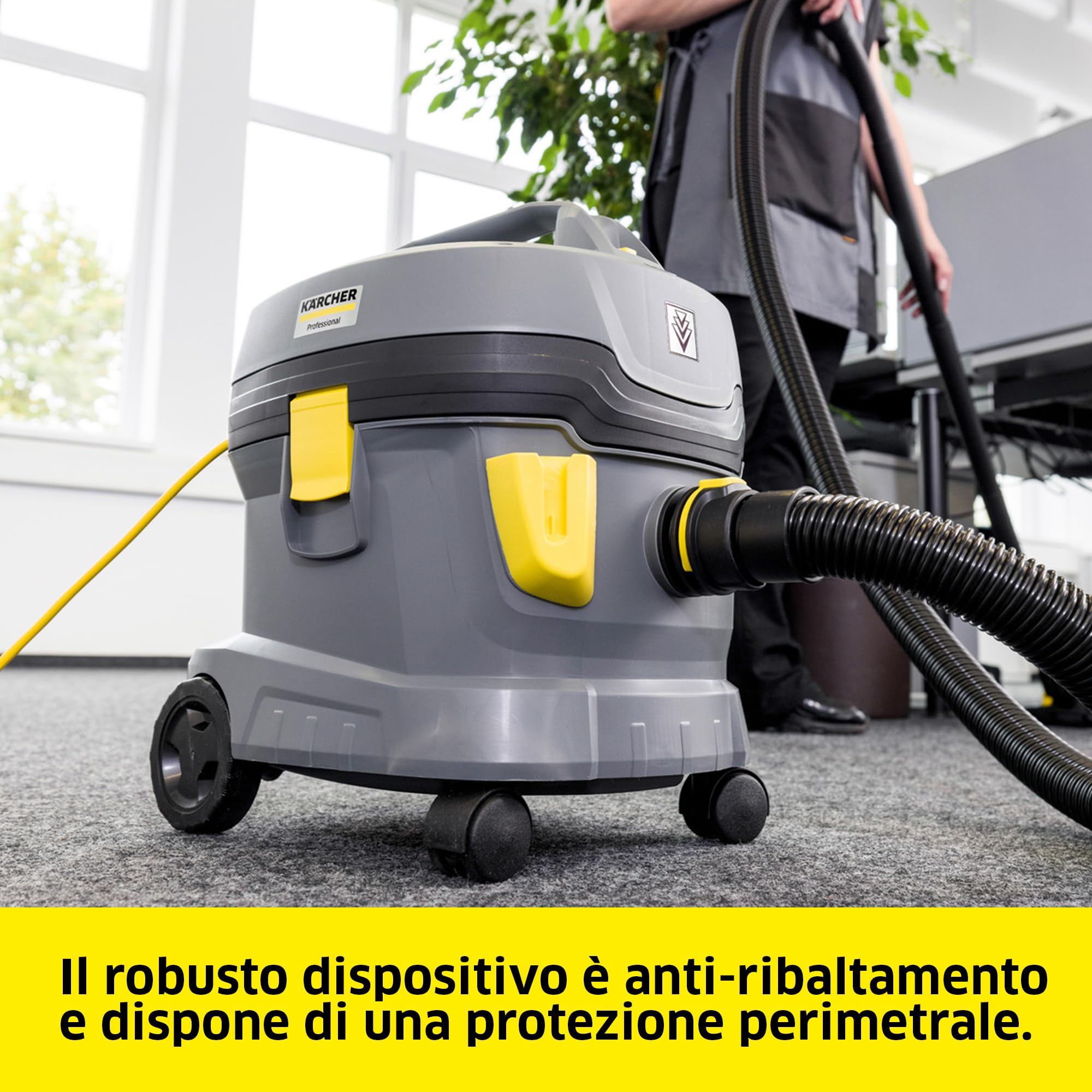 KÄRCHER aspirapolvere professionale T 11/1 Classic, 11 l, 850 W, 61 dB(A), 3,9 kg, 7,5 m, cestello filtro permanente
