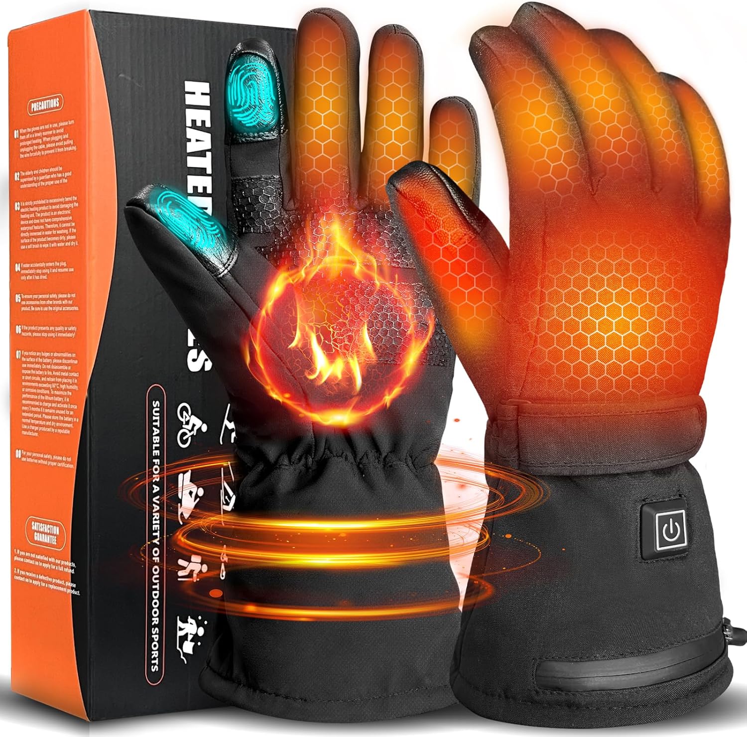 Heated Gloves for Men - Rechargeable Electric Battery Heated Gloves for Men and Women Touchscreen Winter Thermal Glove with 3 Heating Levels Waterproof for Hunting#1