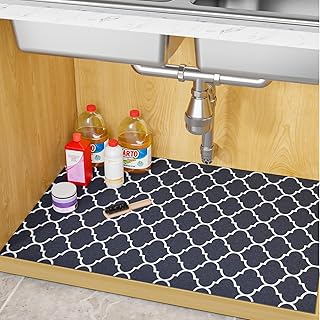 Waterproof Under Sink Mat, Absorbent Quick Dry Under Sink Mat, Non-Adhes...