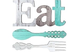 Set of EAT Sign, Fork and Spoon Wall Decor