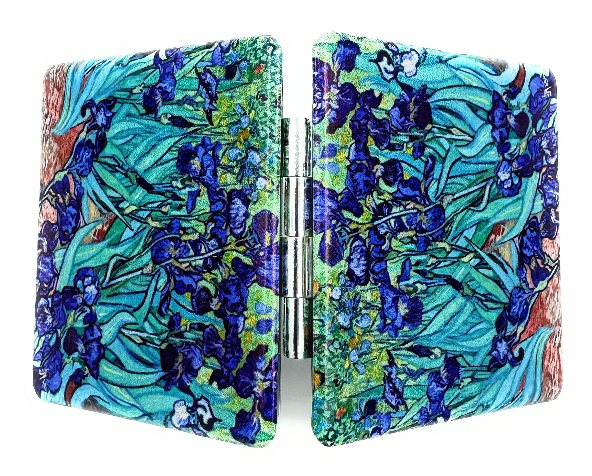 Compact Mirror Square Irises Van Gogh Pocket Mirror for Women Small Travel Mirror Magnifying Floral Purse Mirror Compact Unique Gift for Women