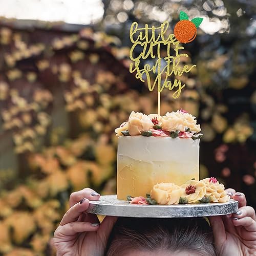 Miniatura 5 de Little Cutie Is On the Way - Decoración para tartas con decoración de pastel naranja para decoración de cítricos para baby shower, suministros de