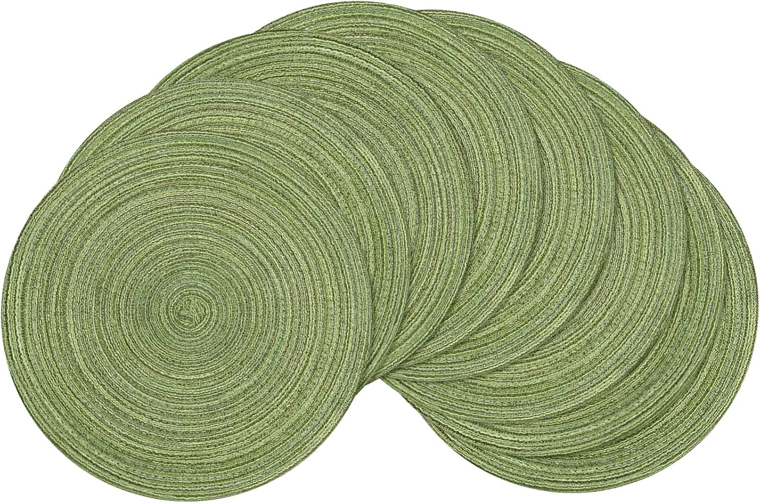 SHACOS Round Braided Placemats Set of 8 Washable 15 inch
