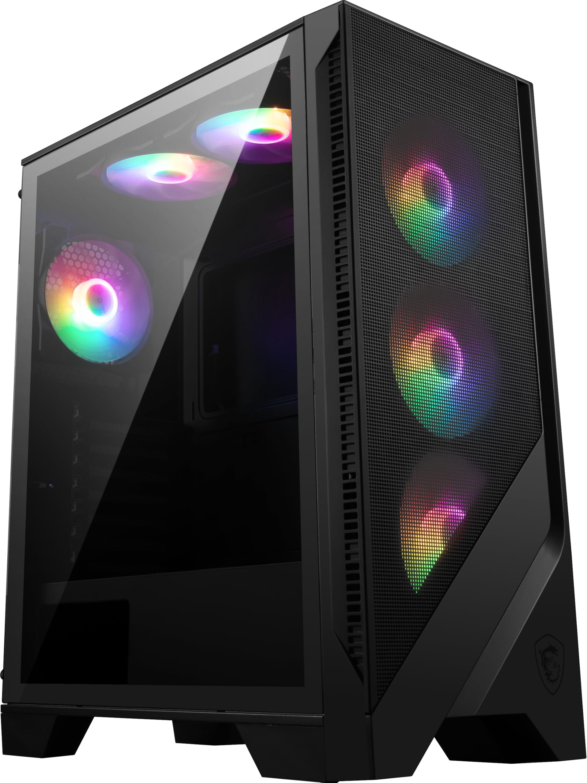 MSI MAG FORGE 320R AIRFLOW Mid-Tower PC Case - ATX Capacity, up to 390mm RTX 40 GPU Support, 4 x 120mm ARGB Fans, Magnetic Dust Filters, Tempered Glass, 1-6 ARGB Control Board, USB 3.2 Gen 1 Type-A