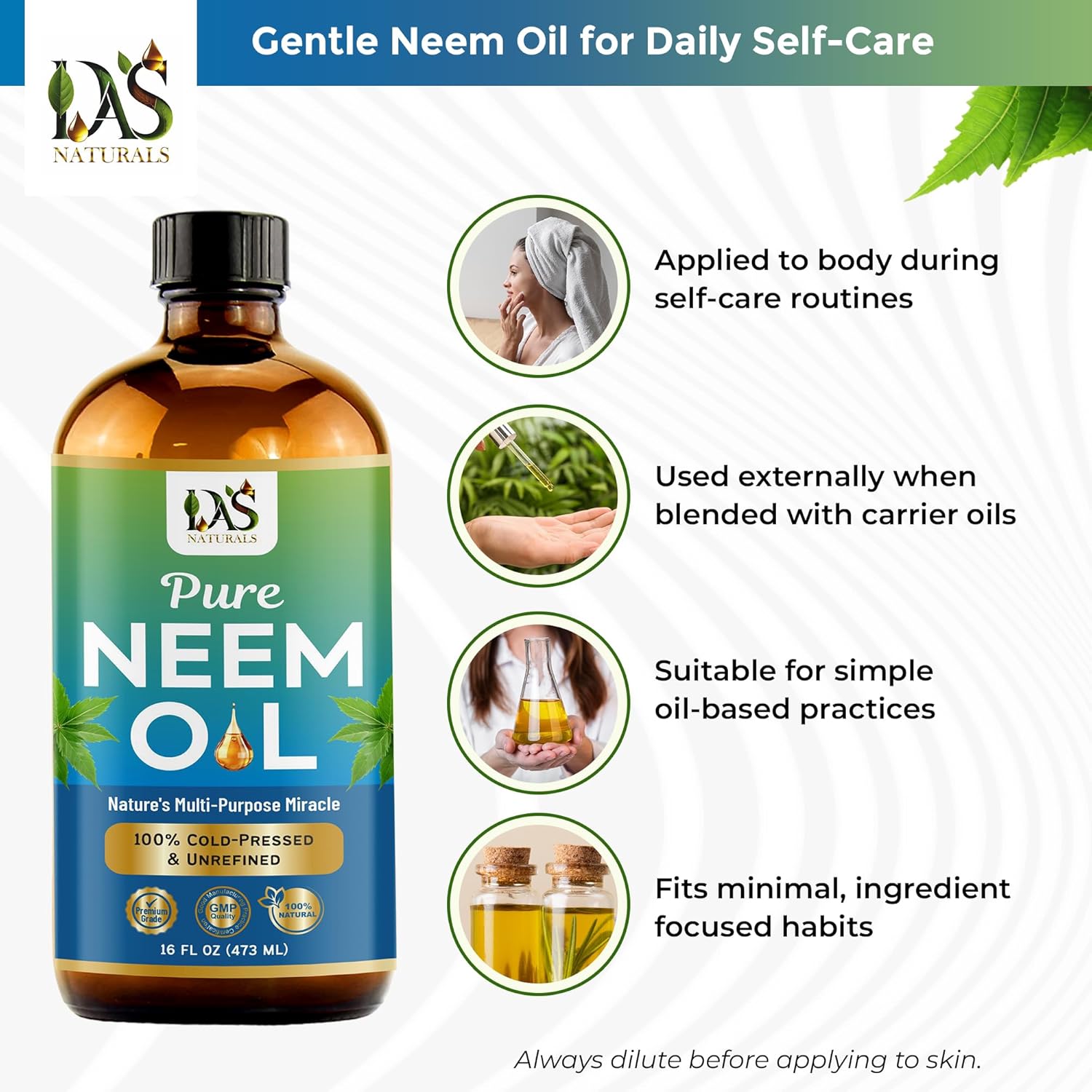 Neem Oil | Multipurpose Neem Oil for Hair, Skin & Face | 100% Pure, Cold-Pressed & Unrefined | Household & Garden Use | 16 fl oz - Image 8