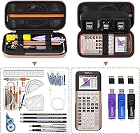 Vista 2 de Funda rígida para calculadora gráfica de color Texas Instruments TI-84 Plus CE/TI-84 Plus/TI-83 Plus CE/Casio fx-9750GIII, soporte de almacenamiento