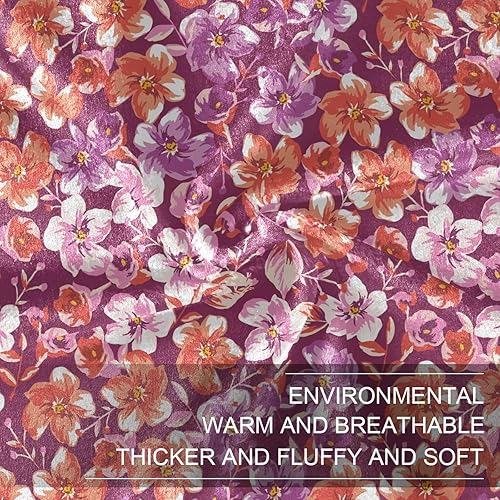 Miniatura 7 de KLL Blooming Spring Summer Meadow Flower Red Fluffy Blanket Fall Plush Travel Blankets Flannel Microfiber Throws 60"x90" for Couch, Car, Bedroom