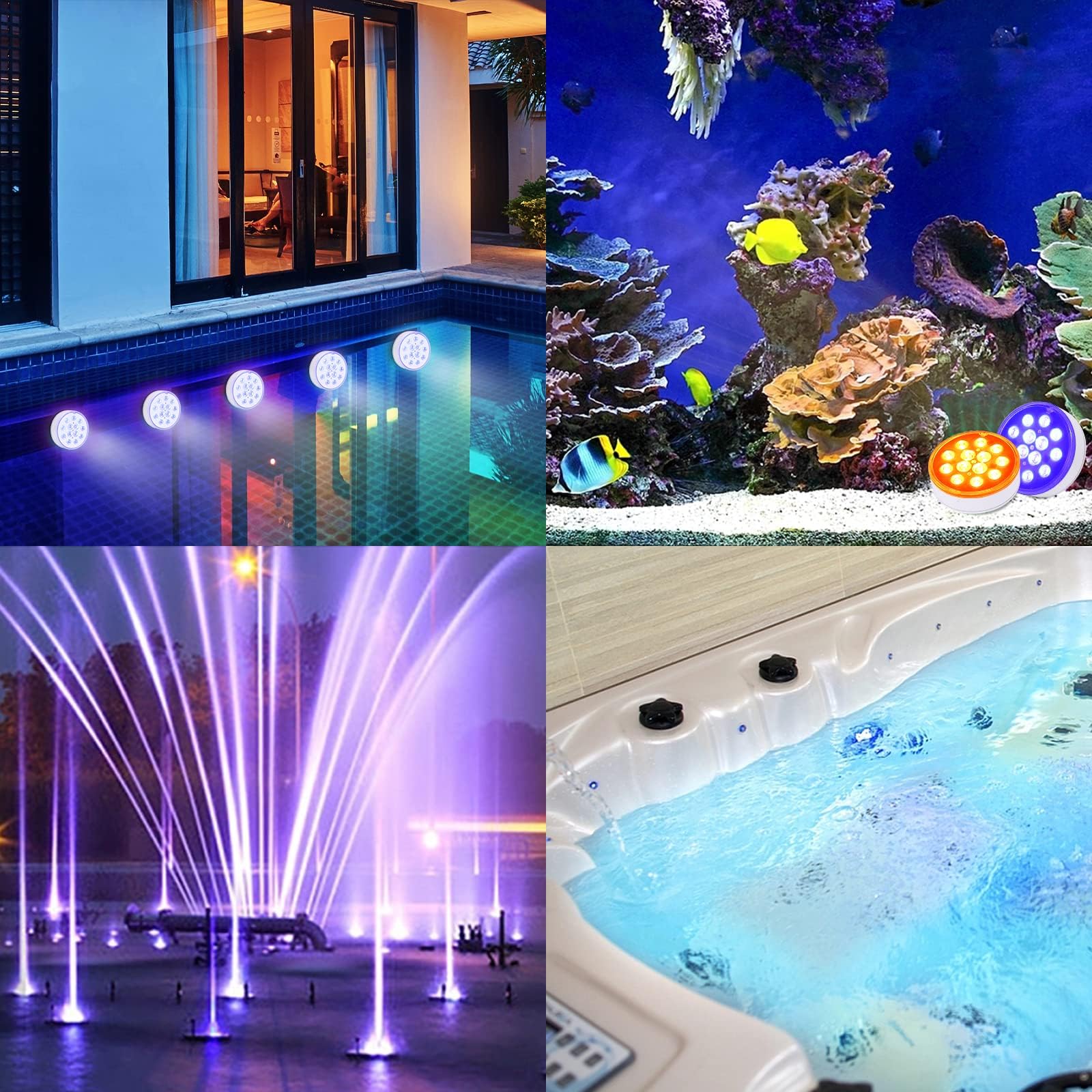 2 Pezzi Ricaricabile LED Sommergibili Luci Con Telecomando 13 LED Luci Piscina Impermeabile Luci Subacquee 16 Colori Luce LED Sommergibili Luce Piscina RGB IP68 Impermeabilità Adatta per Giardino Vas
