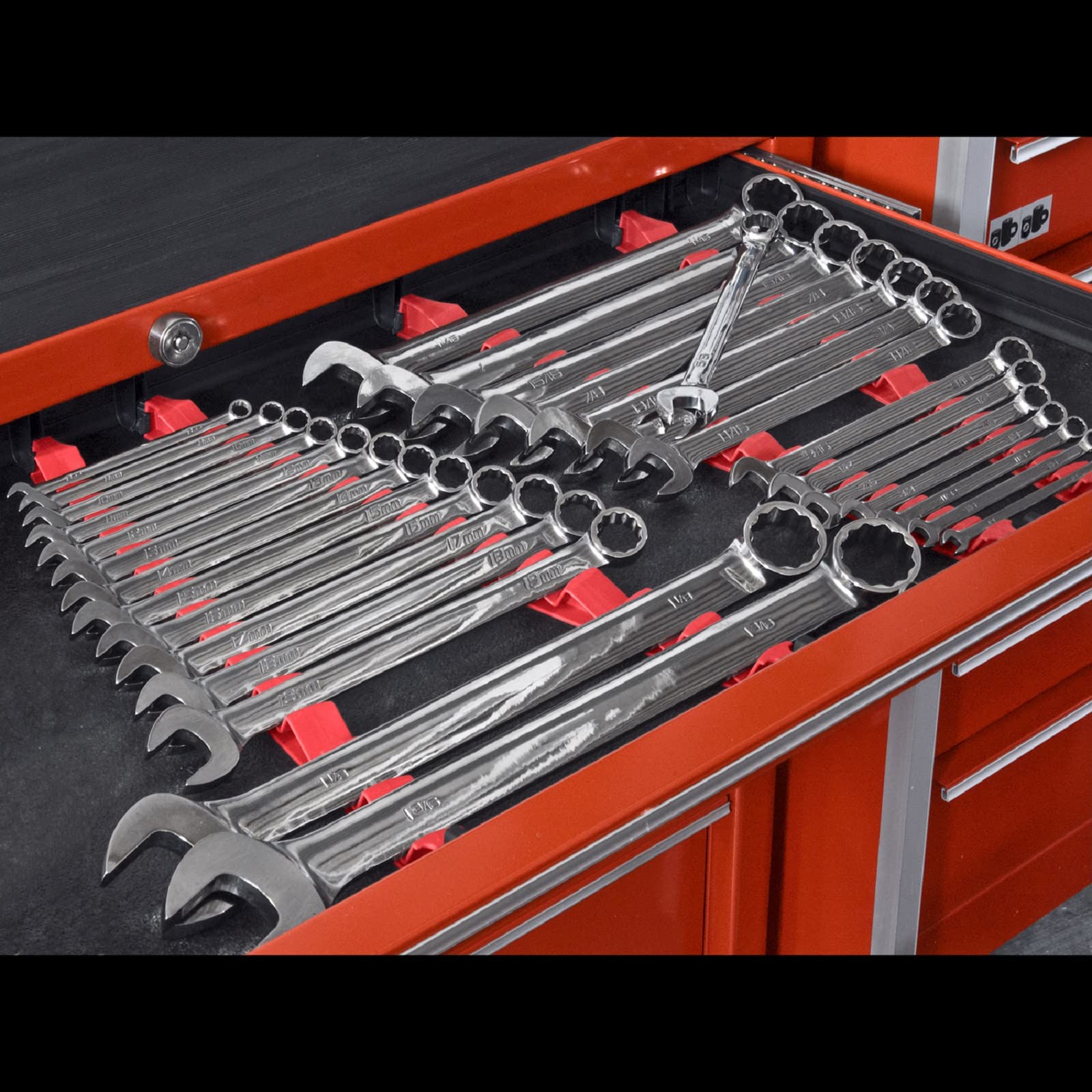 Ernst Manufacturing No-Slip Low-Profile Wrench Rail Set, 30 Tool